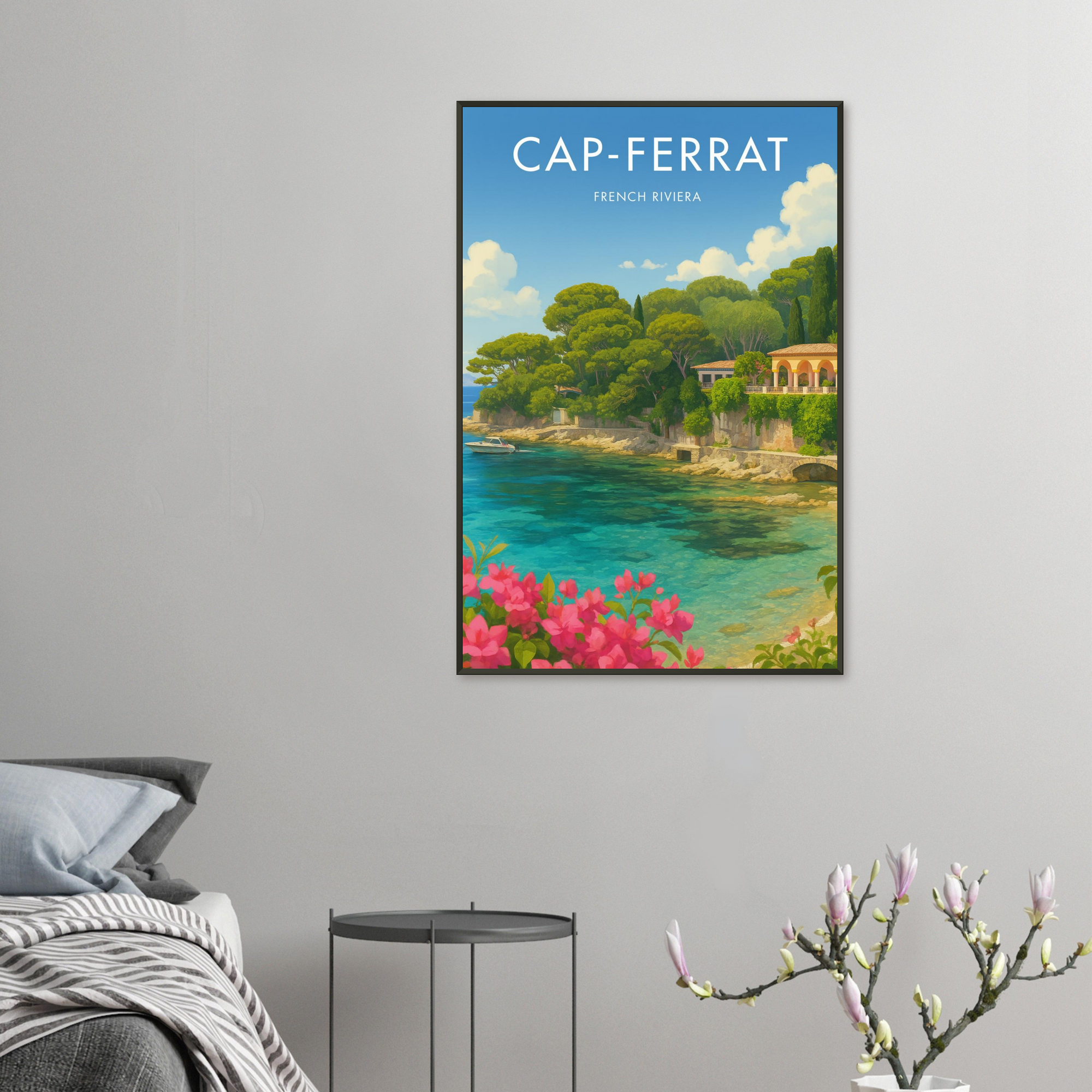 Cap Ferrat Metal Frame Vintage Poster