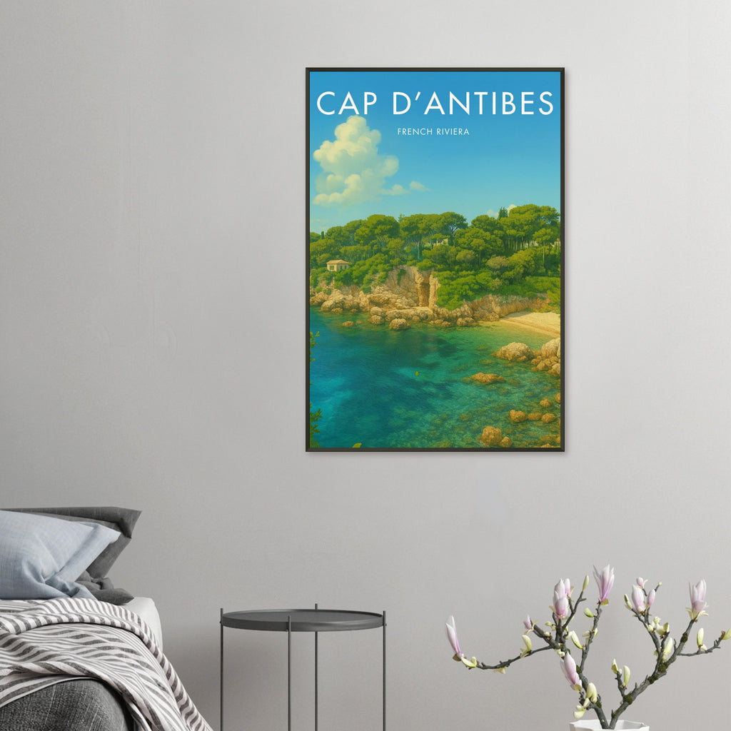Cap D'Antibes Metal Frame Vintage Poster
