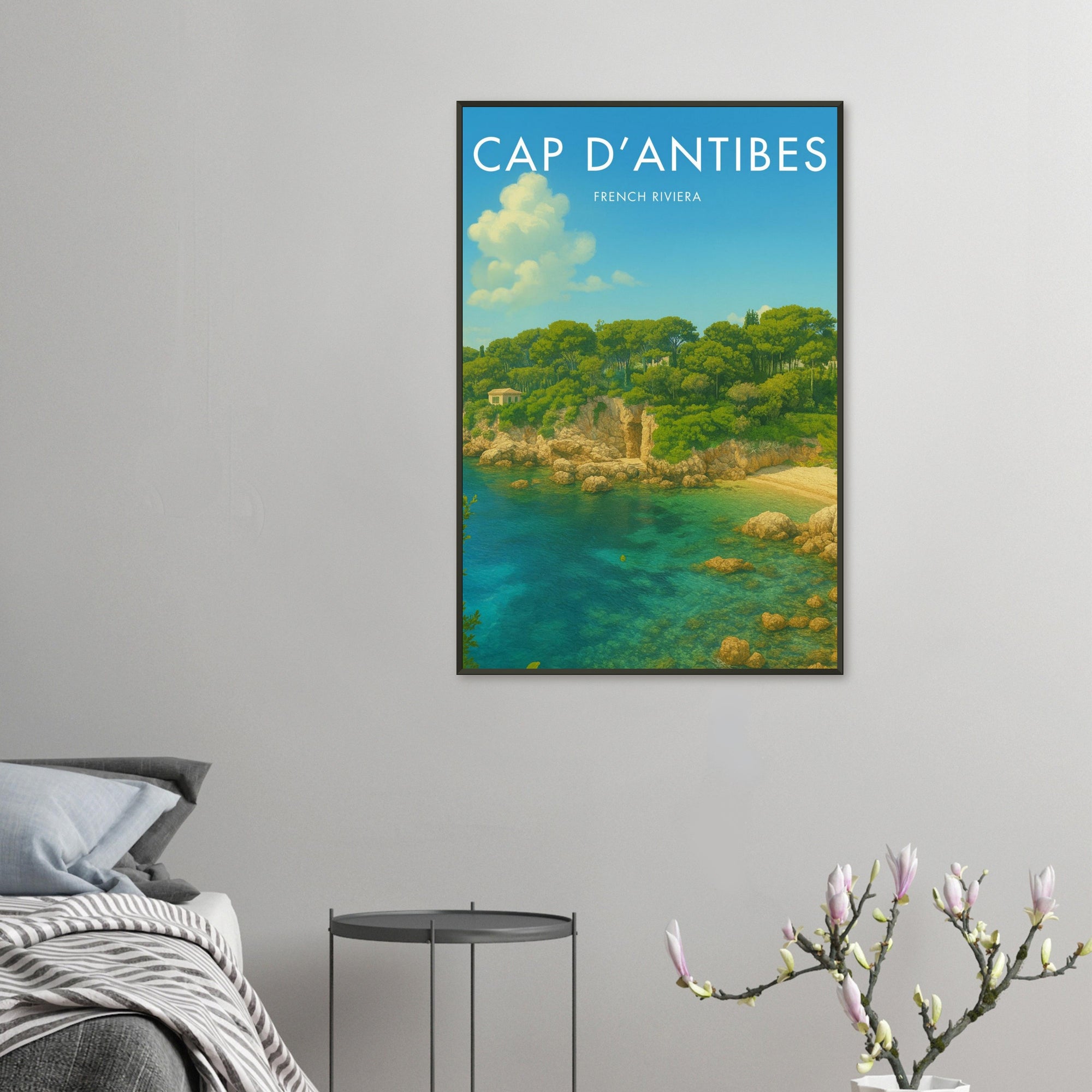 Cap D'Antibes Metal Frame Vintage Poster