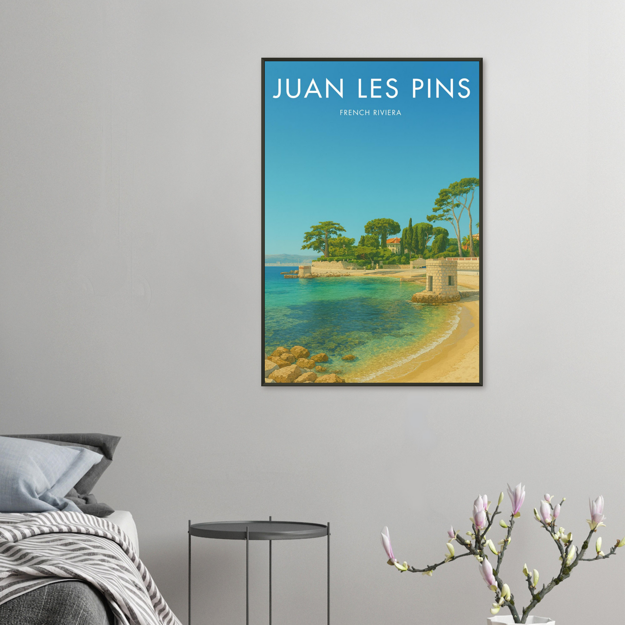 Juan Les Pins Metal Frame Vintage Poster