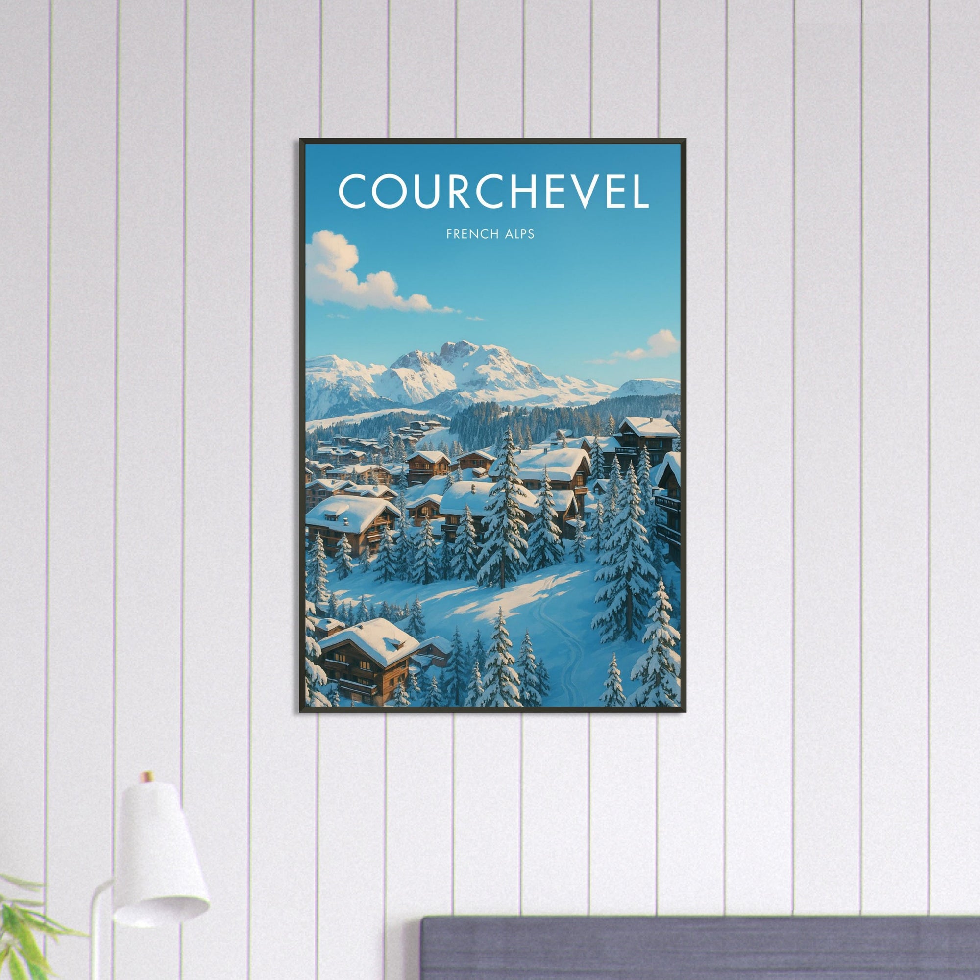 Courchevel Metal Frame Vintage Poster