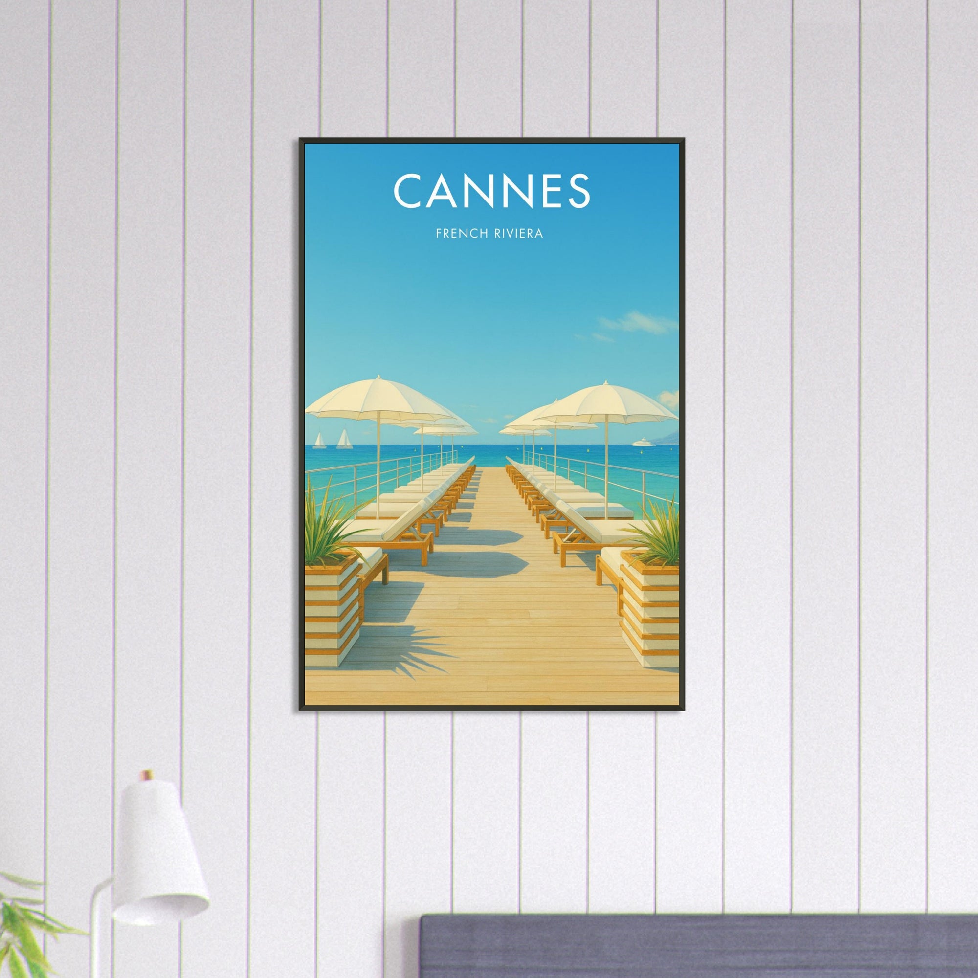 Cannes Metal Frame Vintage Poster
