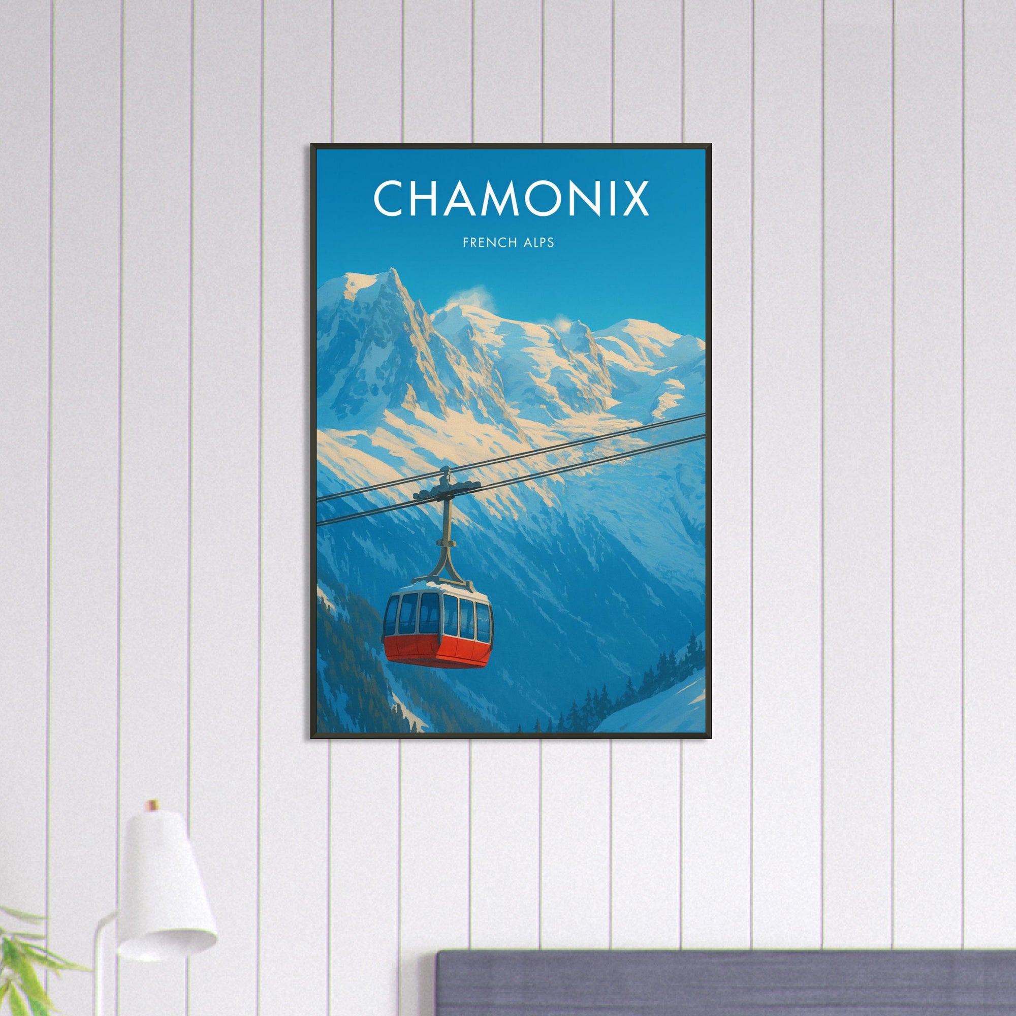 Chamonix Metal Frame Vintage Poster