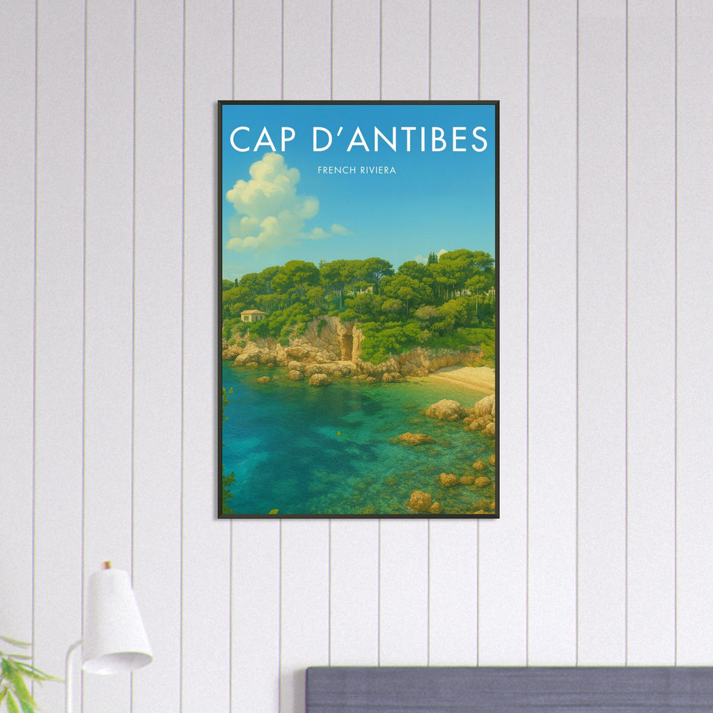 Cap D'Antibes Metal Frame Vintage Poster