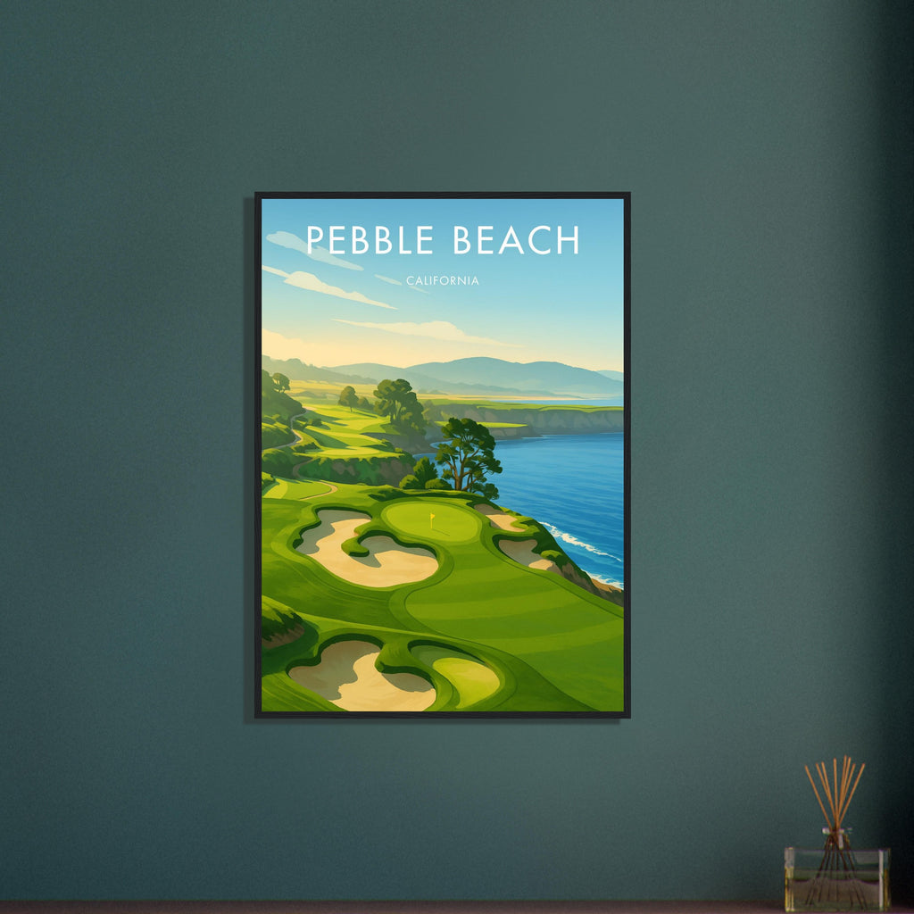 Pebble Beach Golf Course Wooden Frame Poster