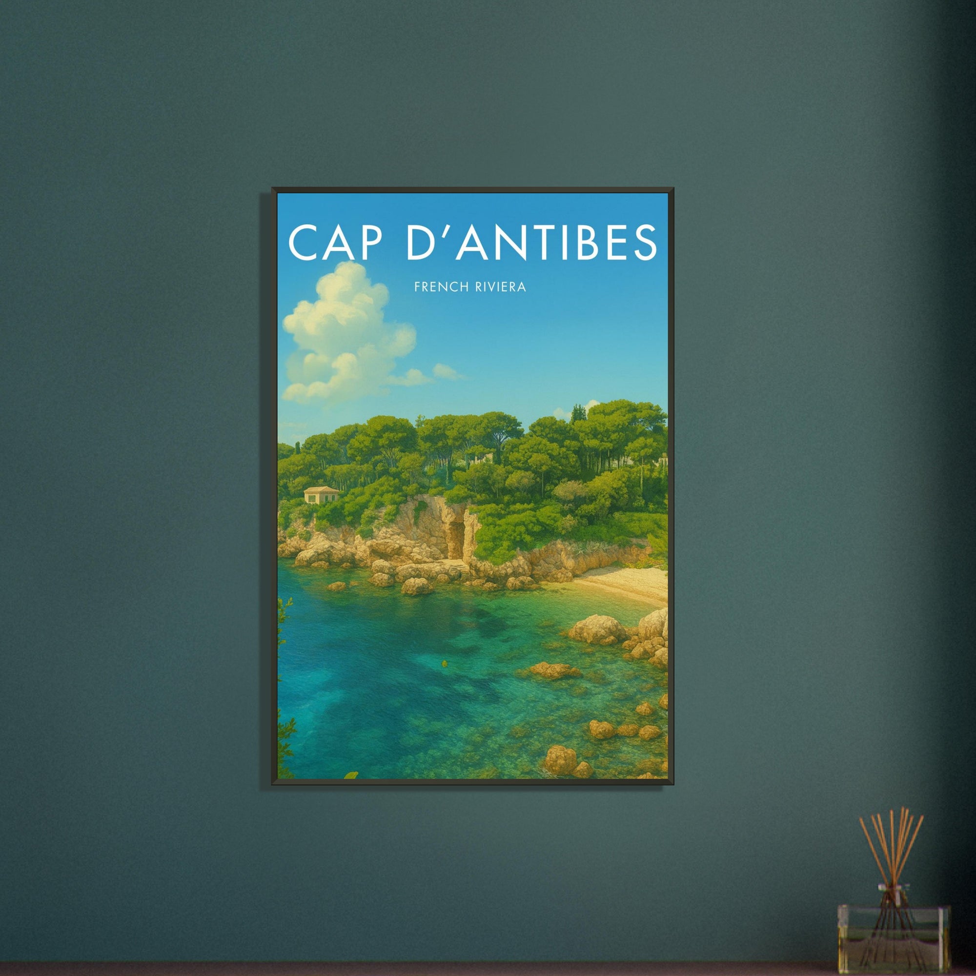 Cap D'Antibes Metal Frame Vintage Poster