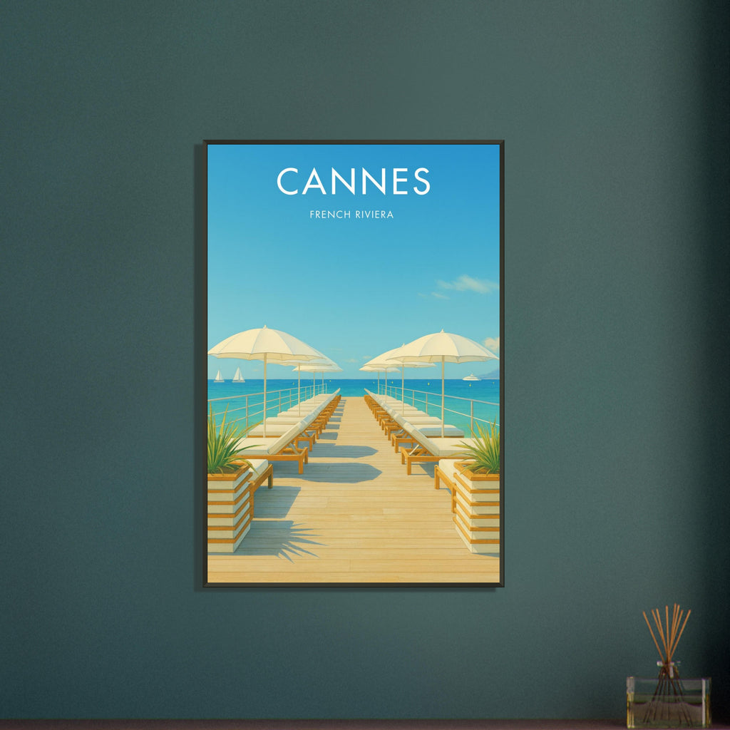 Cannes Metal Frame Vintage Poster