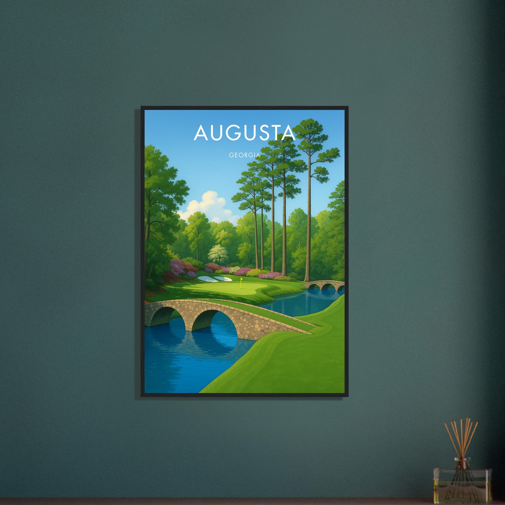 Augusta Golf Course Wooden Frame Poster