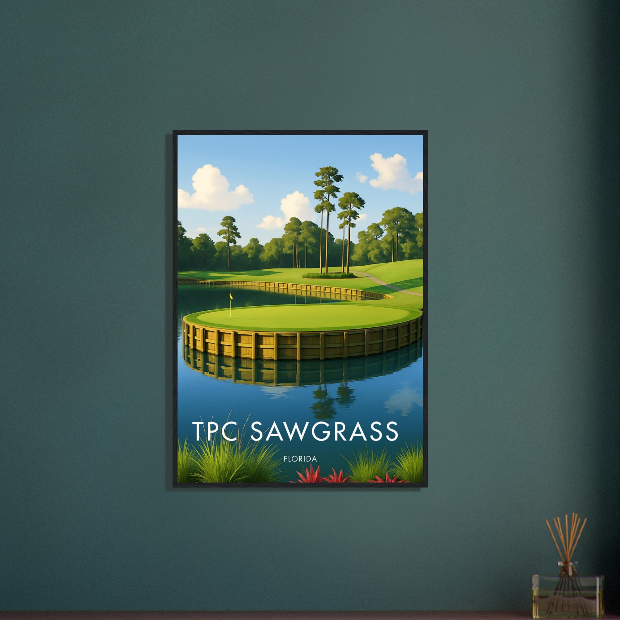 TPC Sawgrass Golf Course Wooden Frame Poster