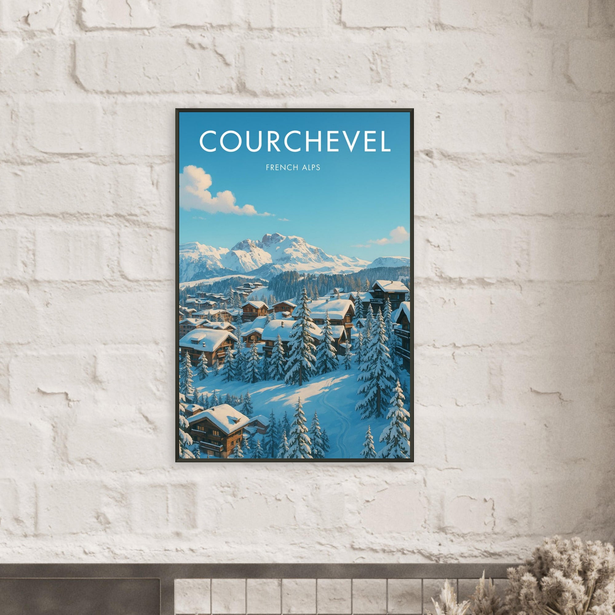 Courchevel Metal Frame Vintage Poster