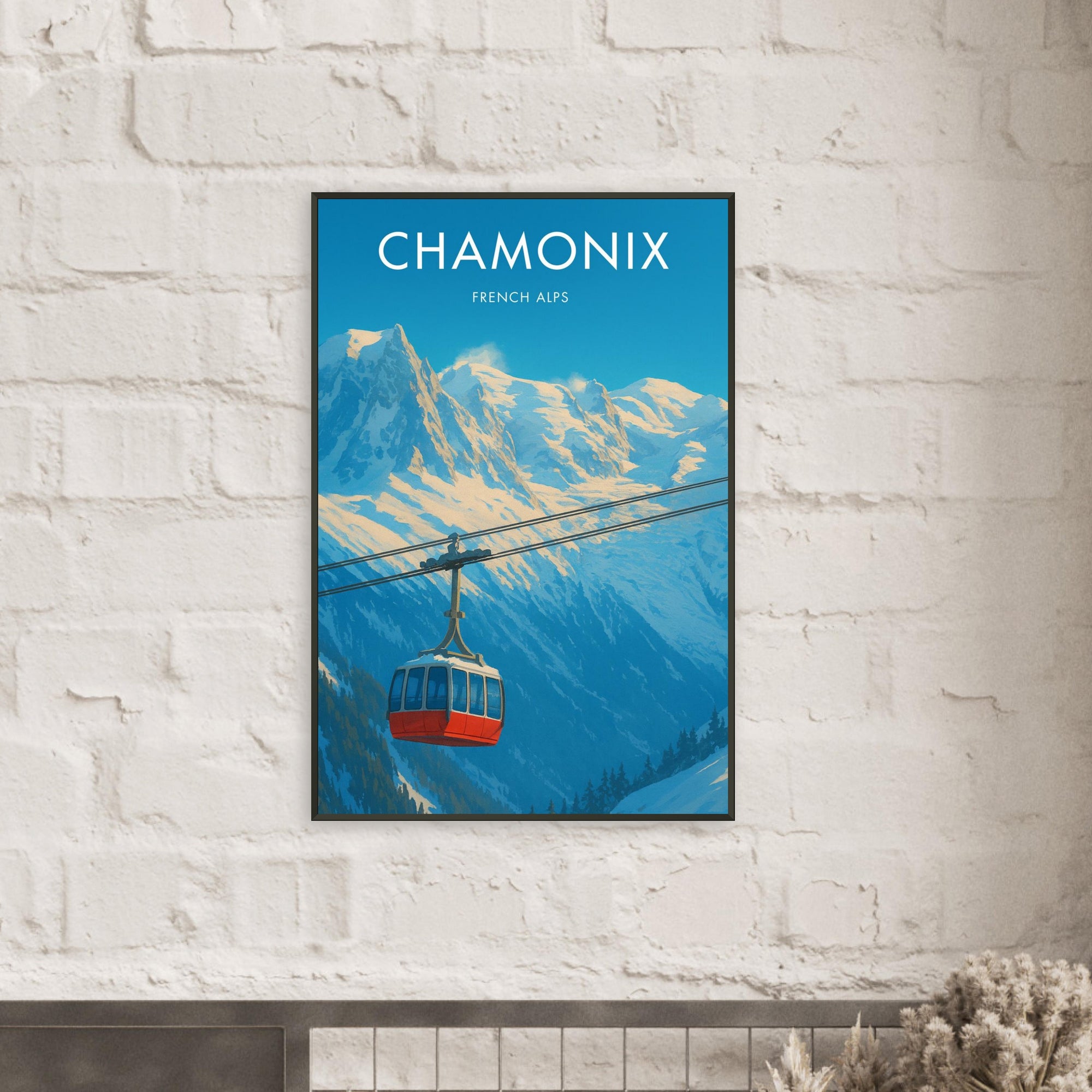 Chamonix Metal Frame Vintage Poster