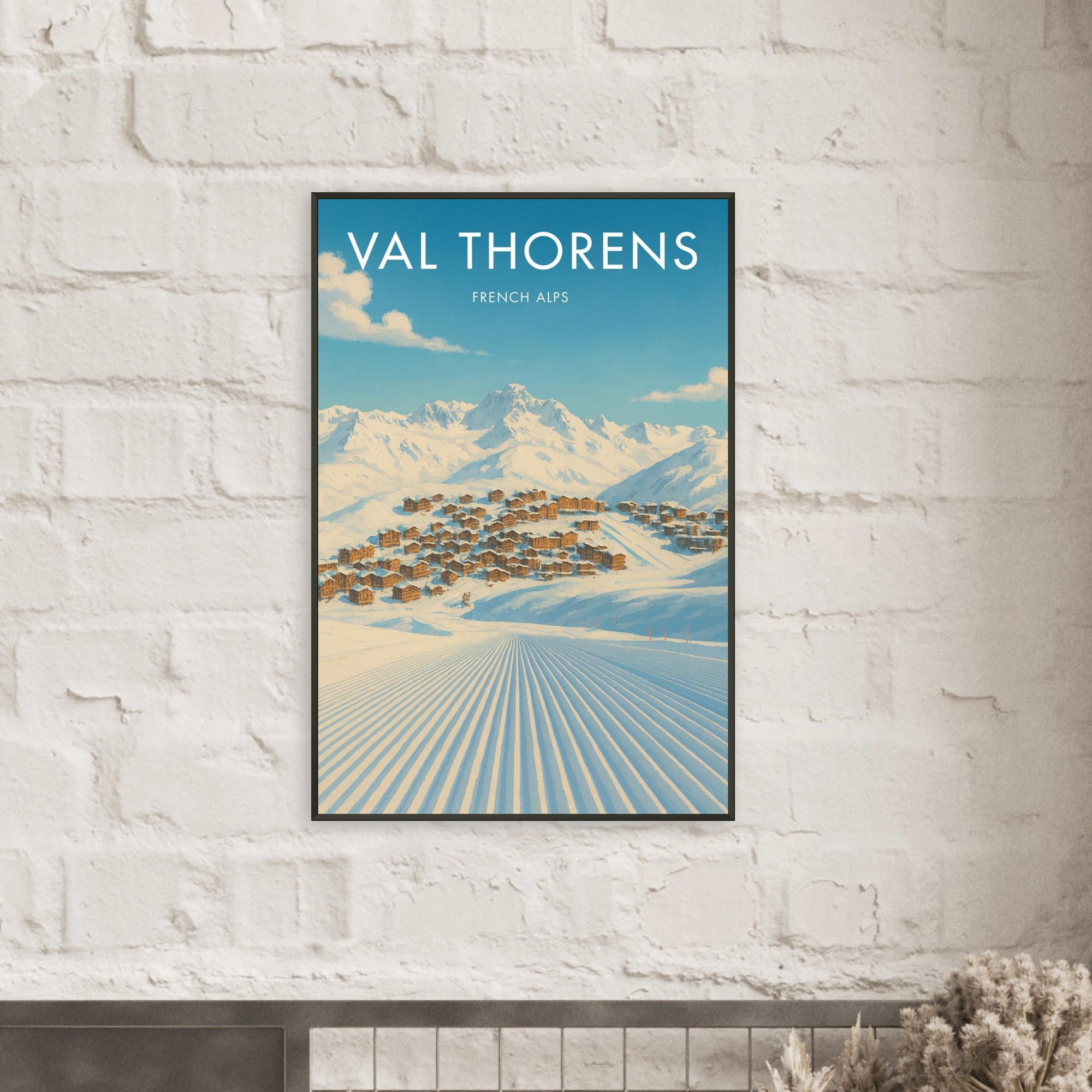 Val Thorens Metal Frame Vintage Poster