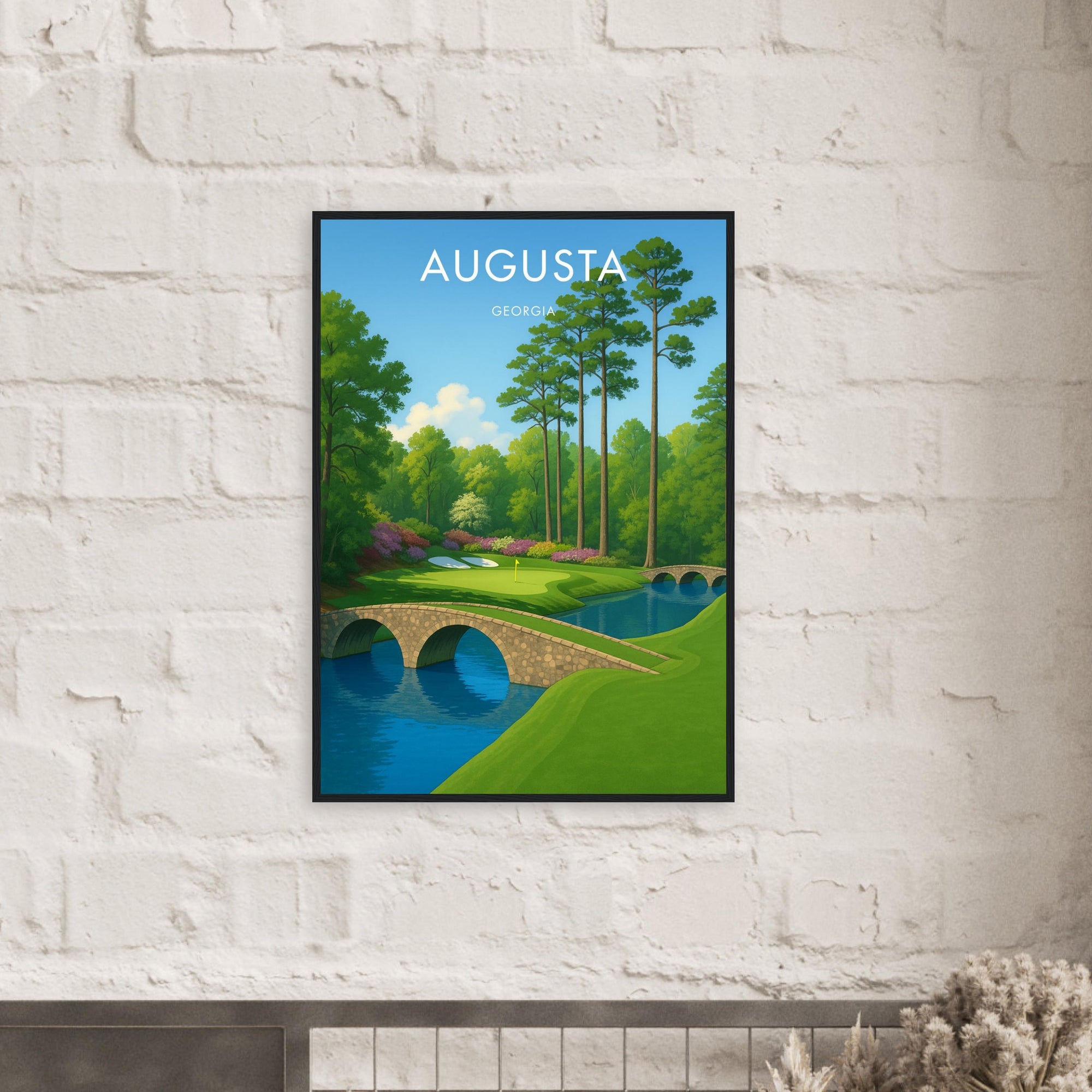 Augusta Golf Course Wooden Frame Poster