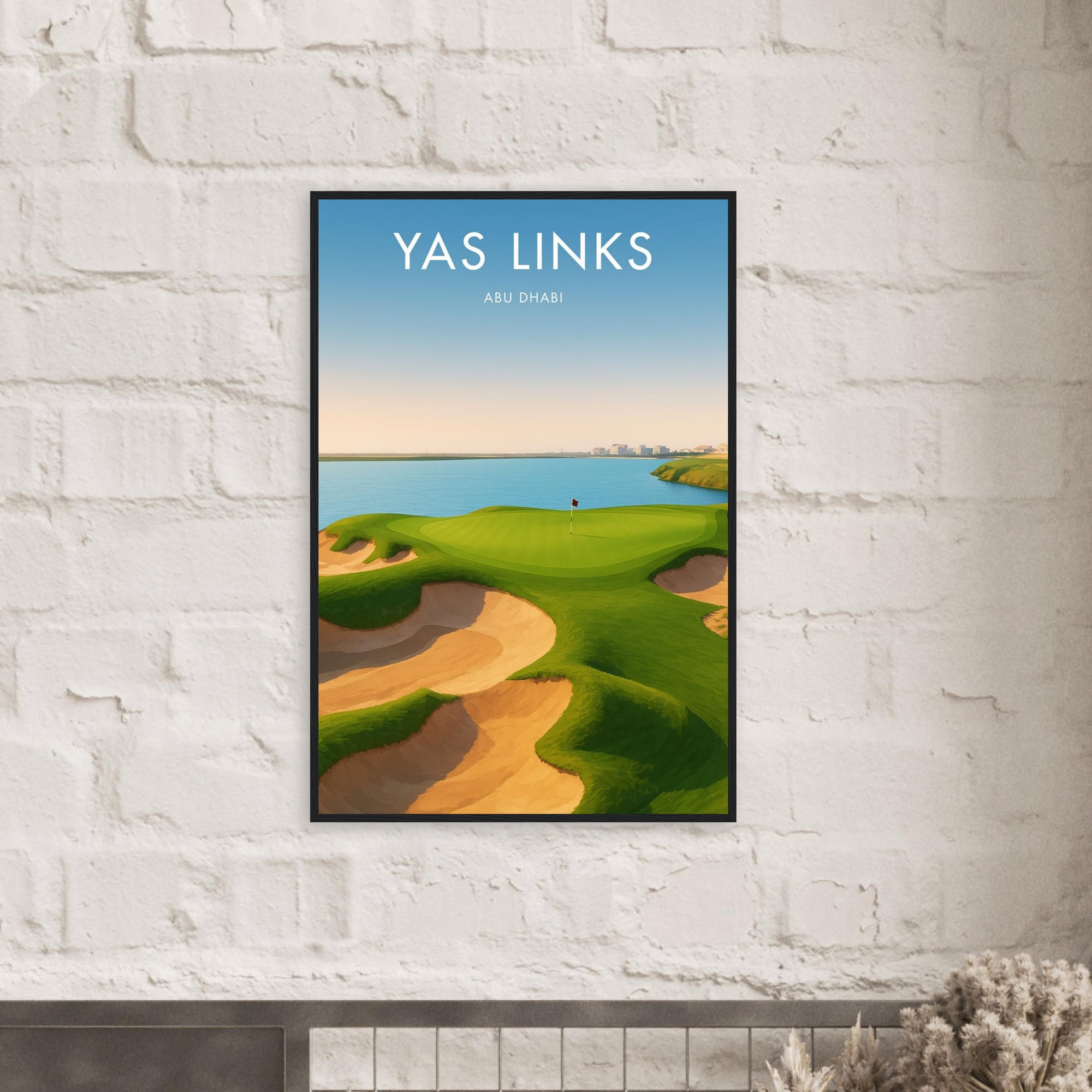 Yas Links Golf Course Metal Frame Poster