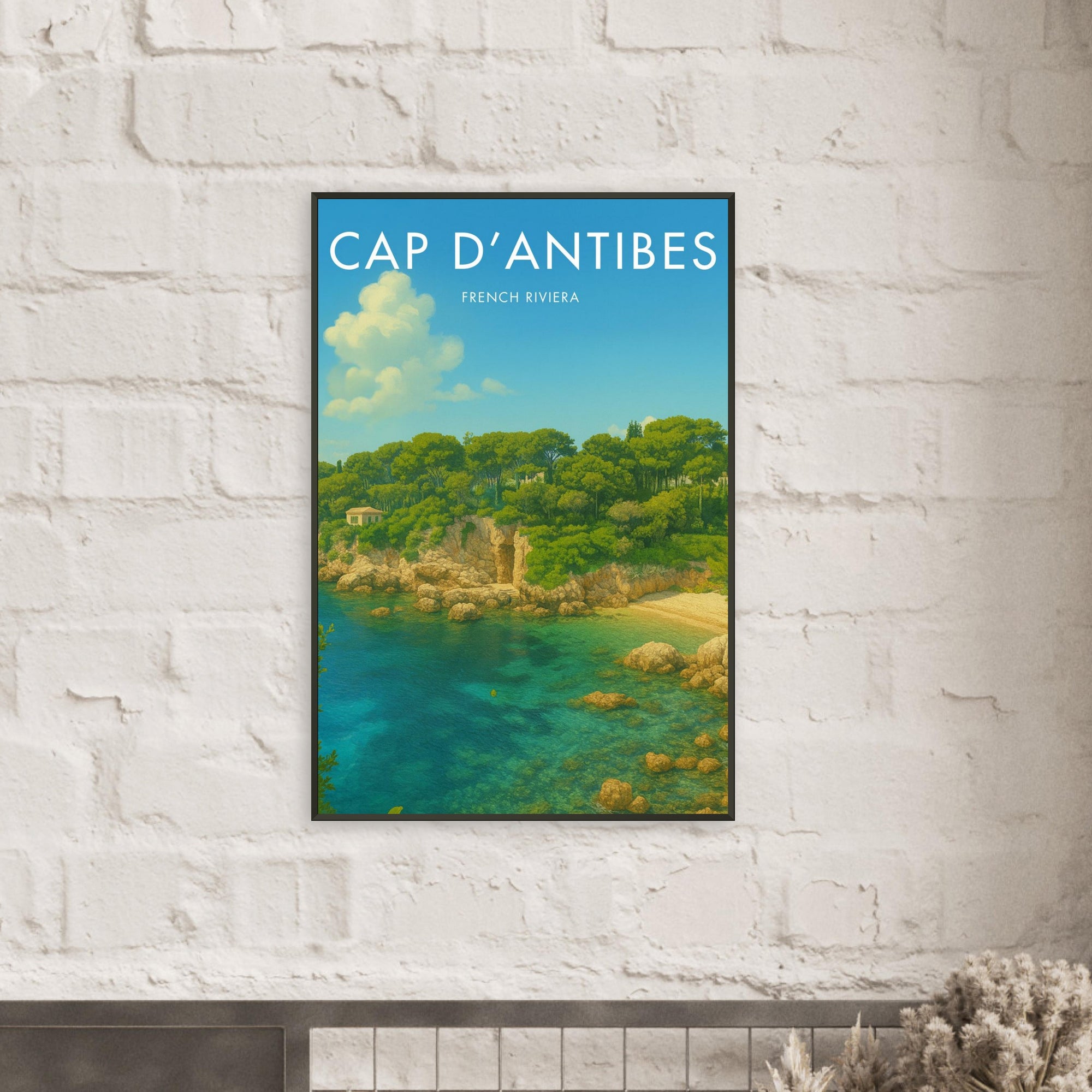 Cap D'Antibes Metal Frame Vintage Poster