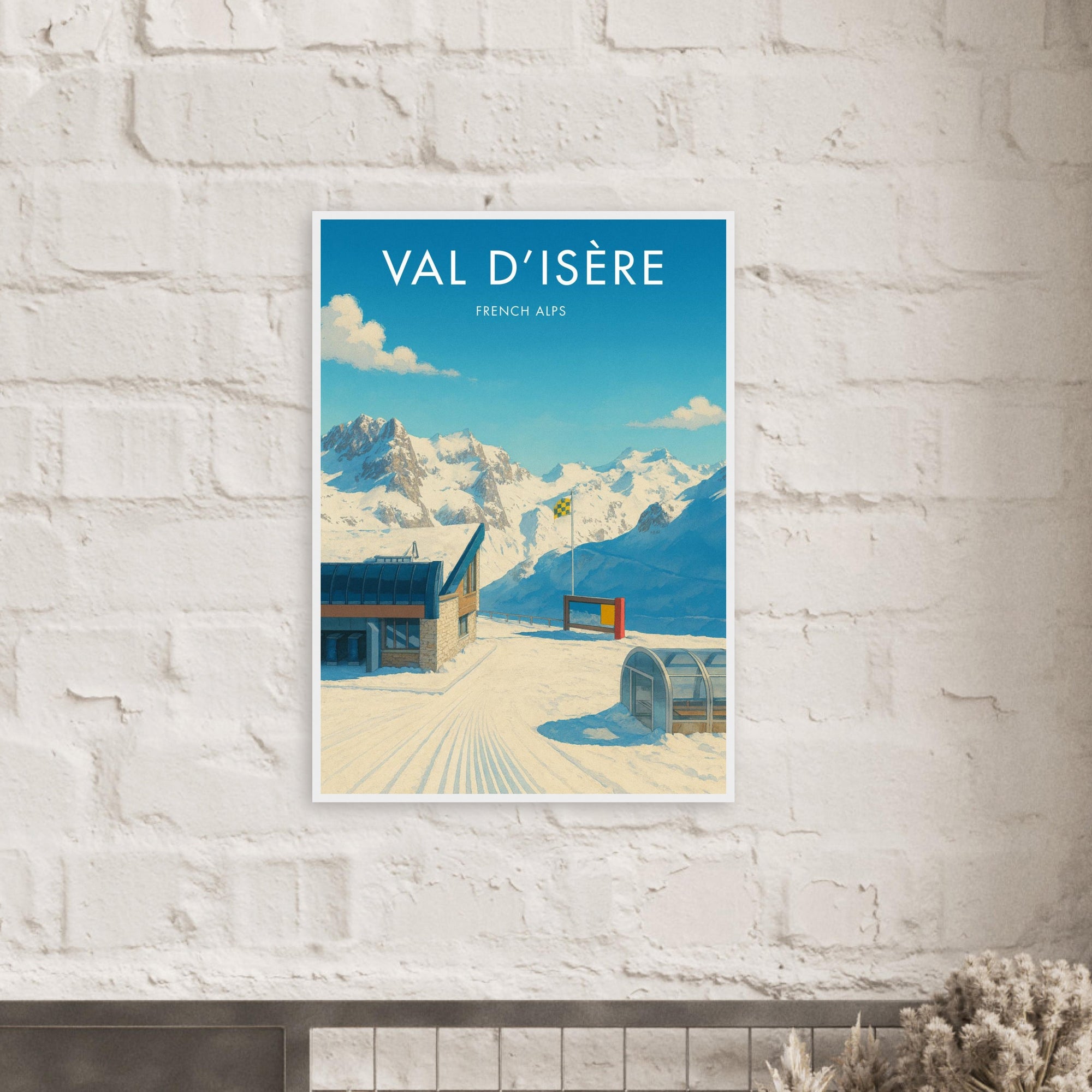 Val d'Isère Wooden Frame Vintage Poster