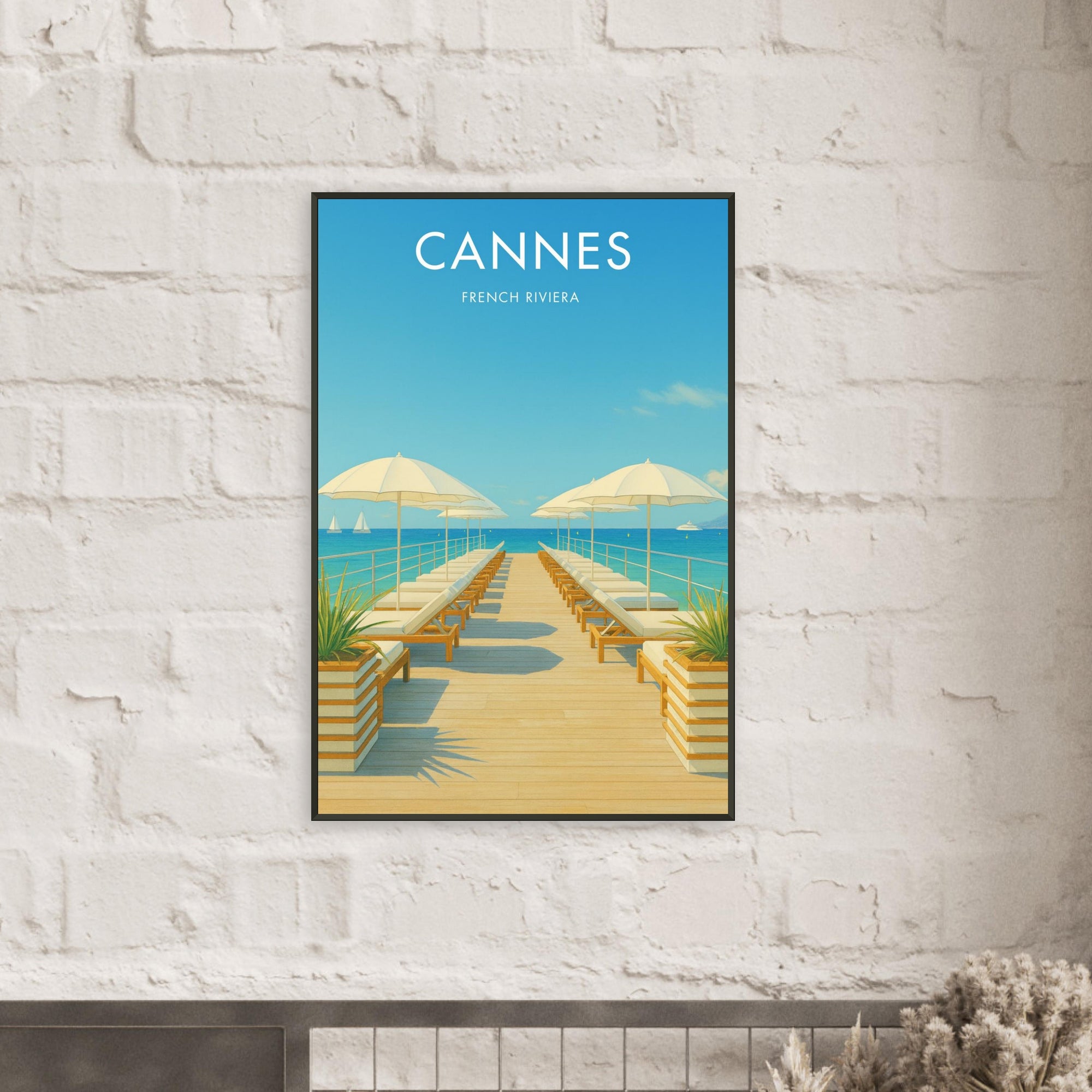 Cannes Metal Frame Vintage Poster