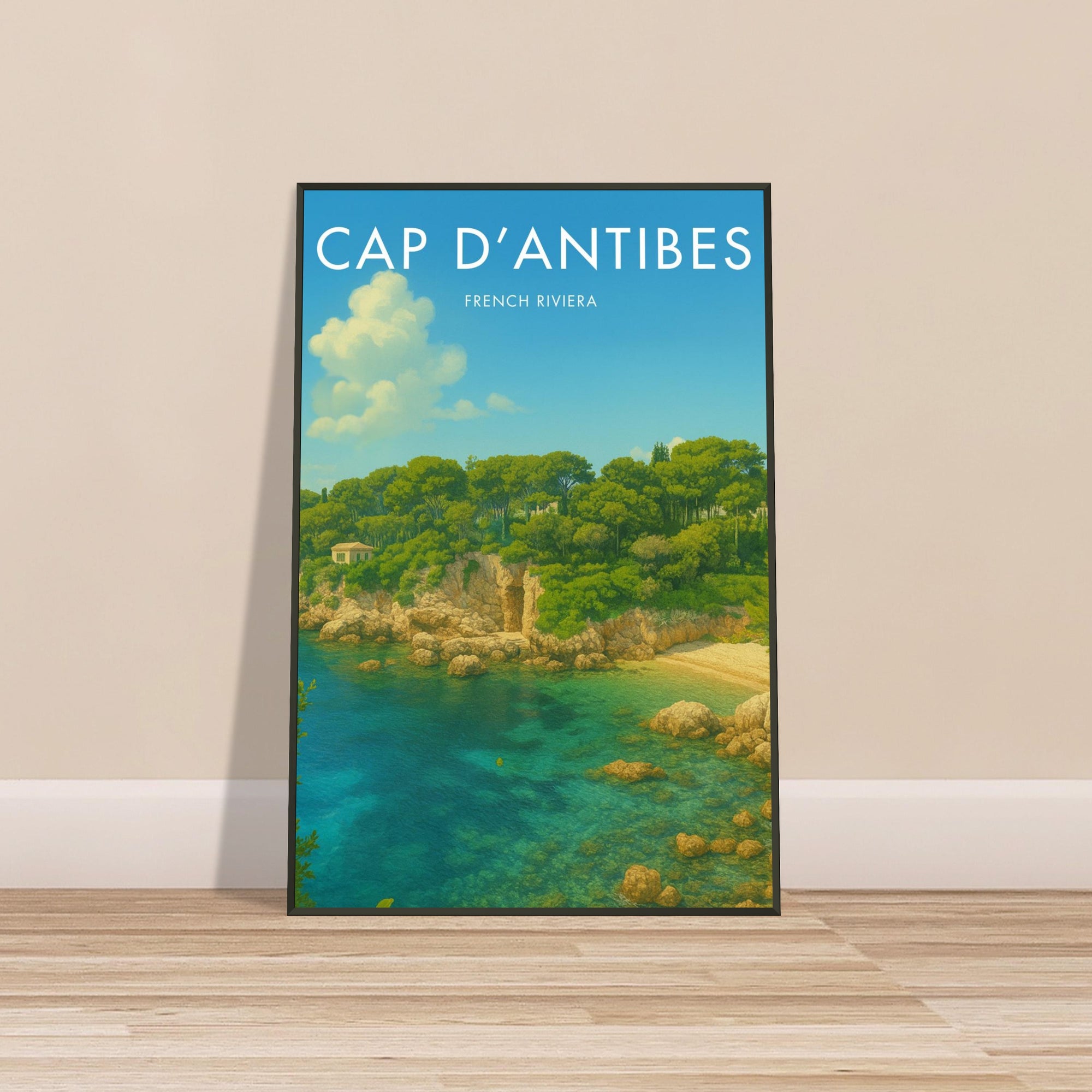 Cap D'Antibes Metal Frame Vintage Poster
