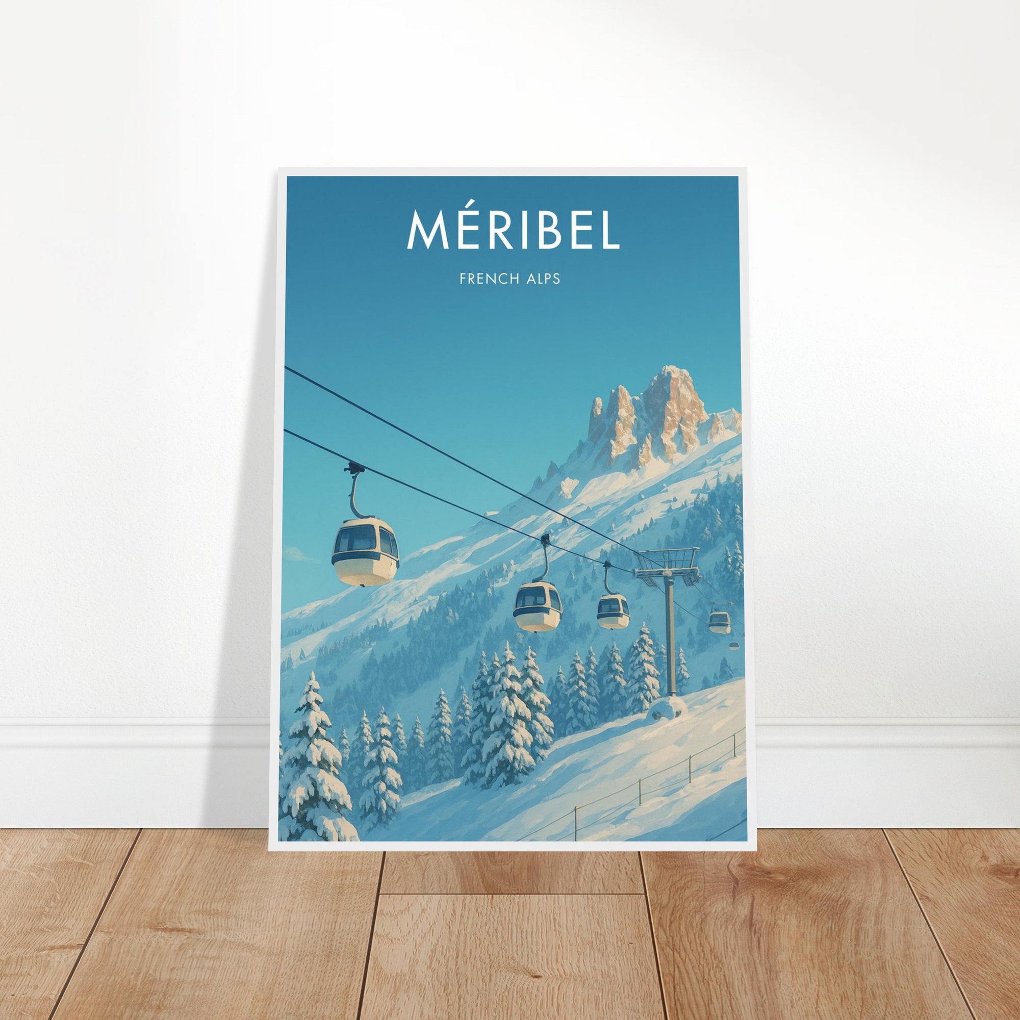 Mèribel Wooden Frame Vintage Poster