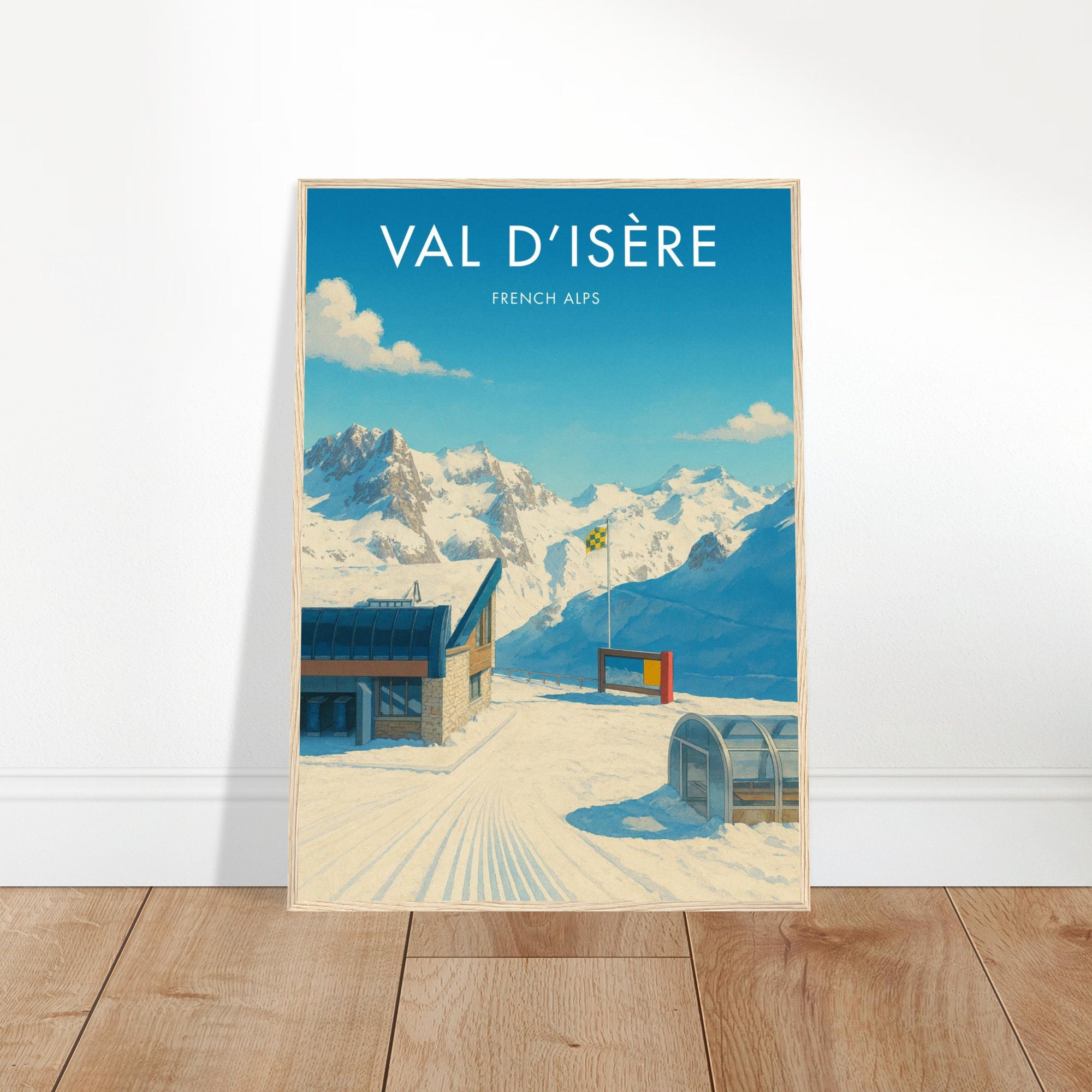 Val d'Isère Wooden Frame Vintage Poster