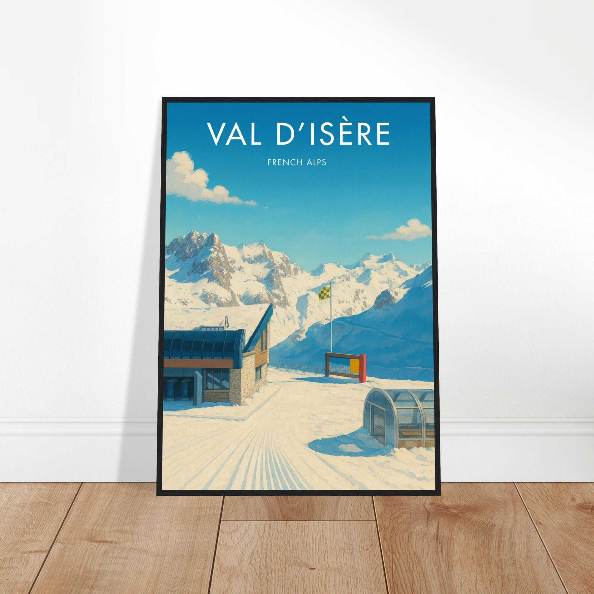 Val d'Isère Wooden Frame Vintage Poster
