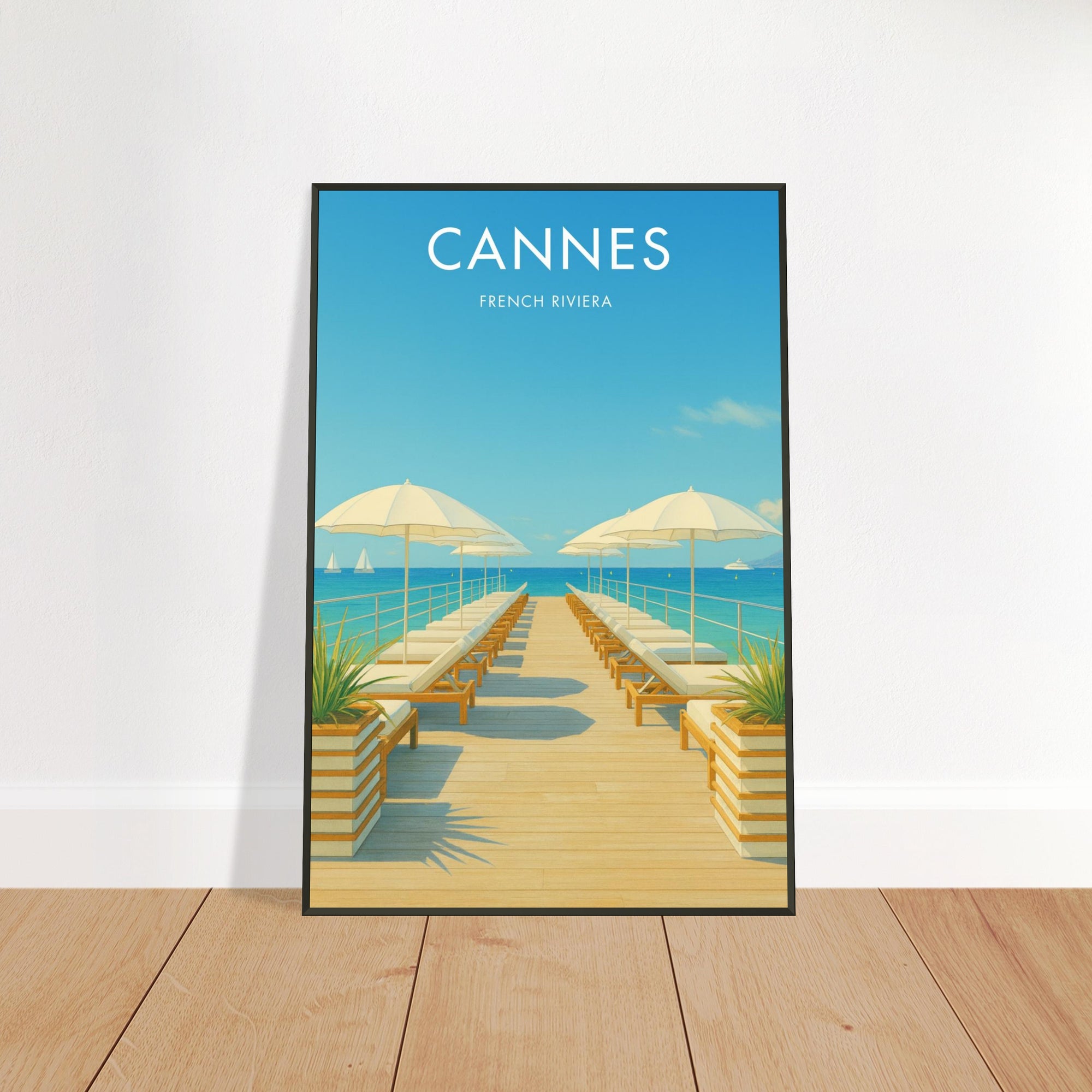 Cannes Metal Frame Vintage Poster