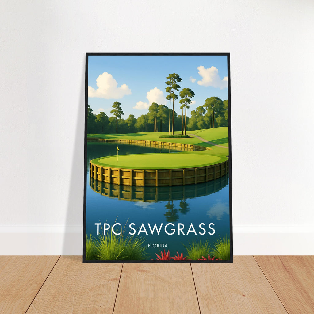 TPC Sawgrass Golf Course Wooden Frame Poster