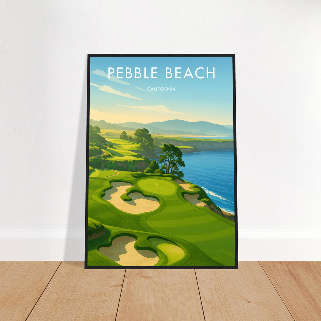 Pebble Beach Golf Course Wooden Frame Poster