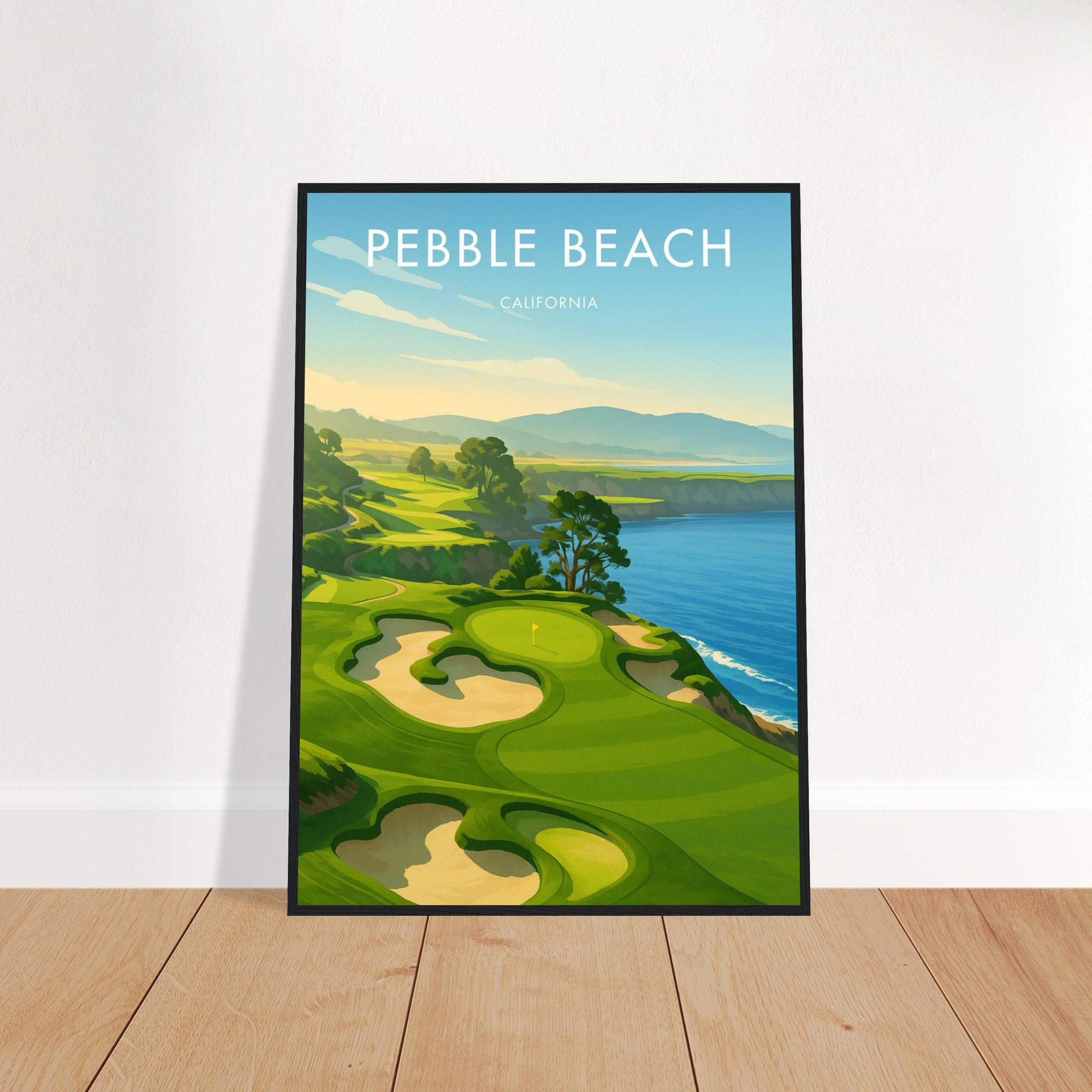 Pebble Beach Golf Course Wooden Frame Poster