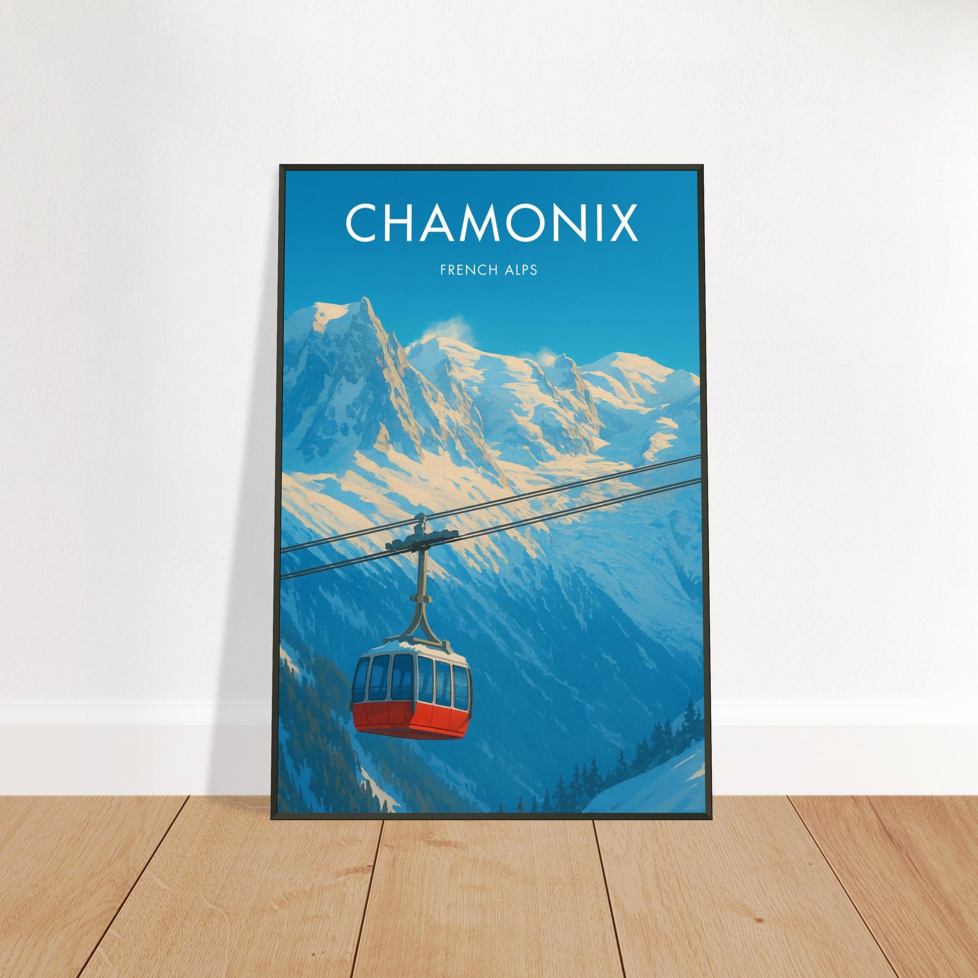 Chamonix Metal Frame Vintage Poster