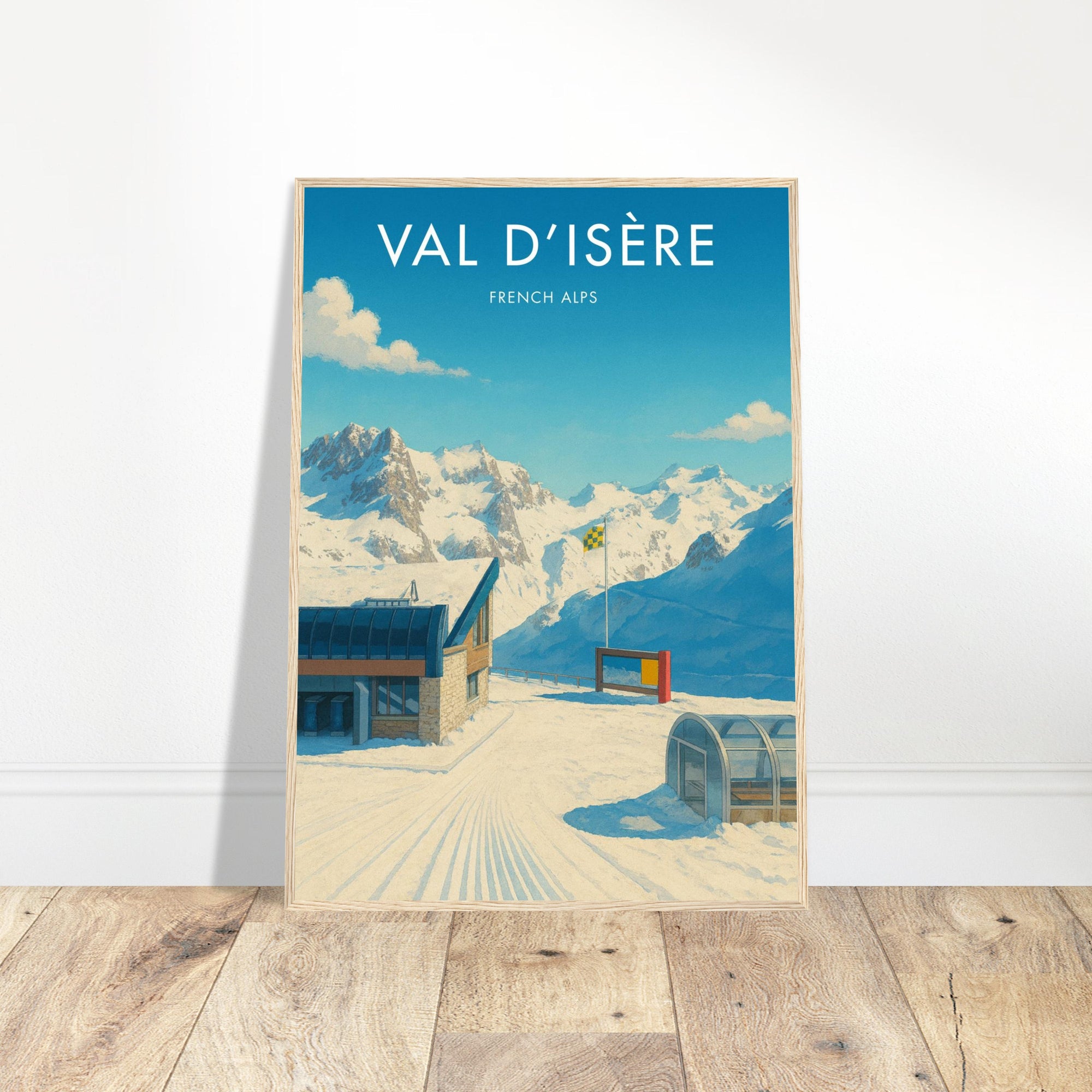 Val d'Isère Wooden Frame Vintage Poster
