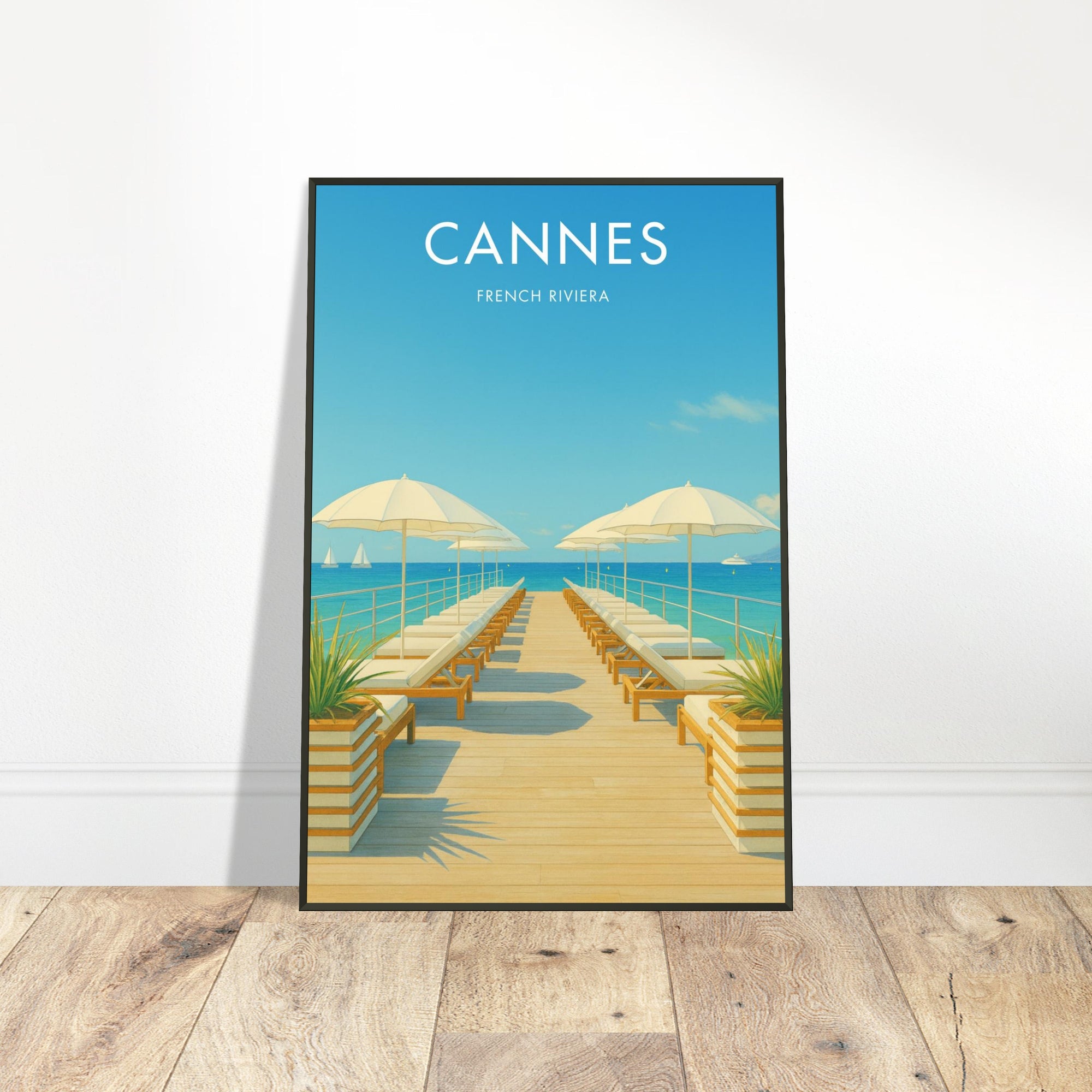Cannes Metal Frame Vintage Poster