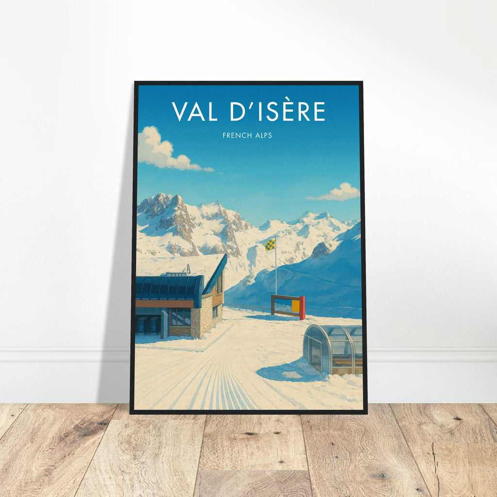 Val d'Isère Wooden Frame Vintage Poster