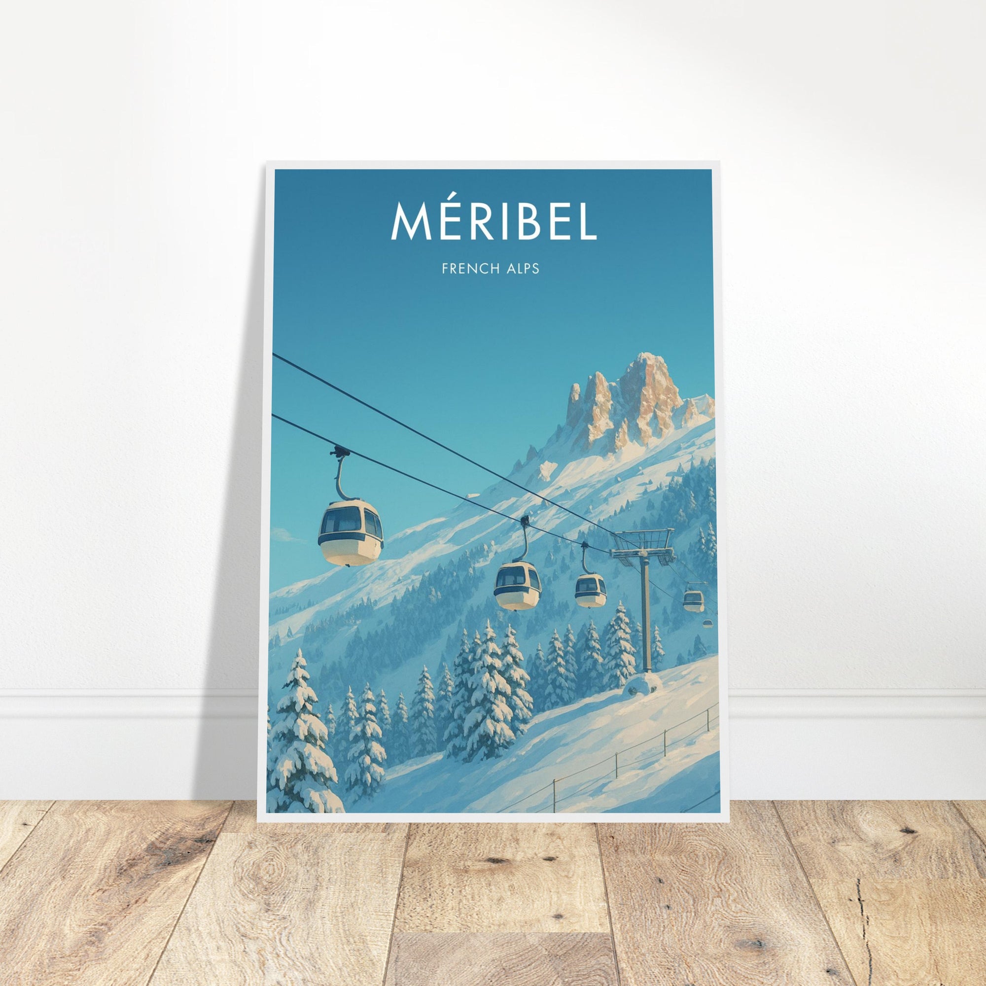 Mèribel Wooden Frame Vintage Poster