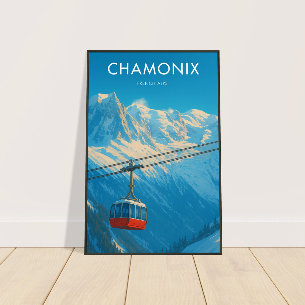 Chamonix Metal Frame Vintage Poster