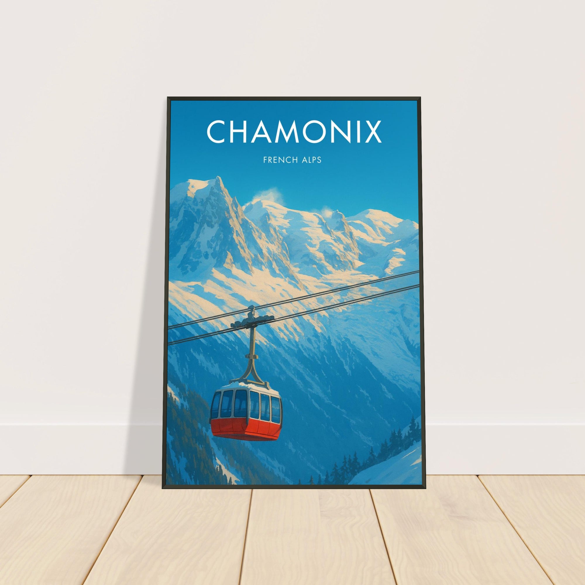 Chamonix Metal Frame Vintage Poster