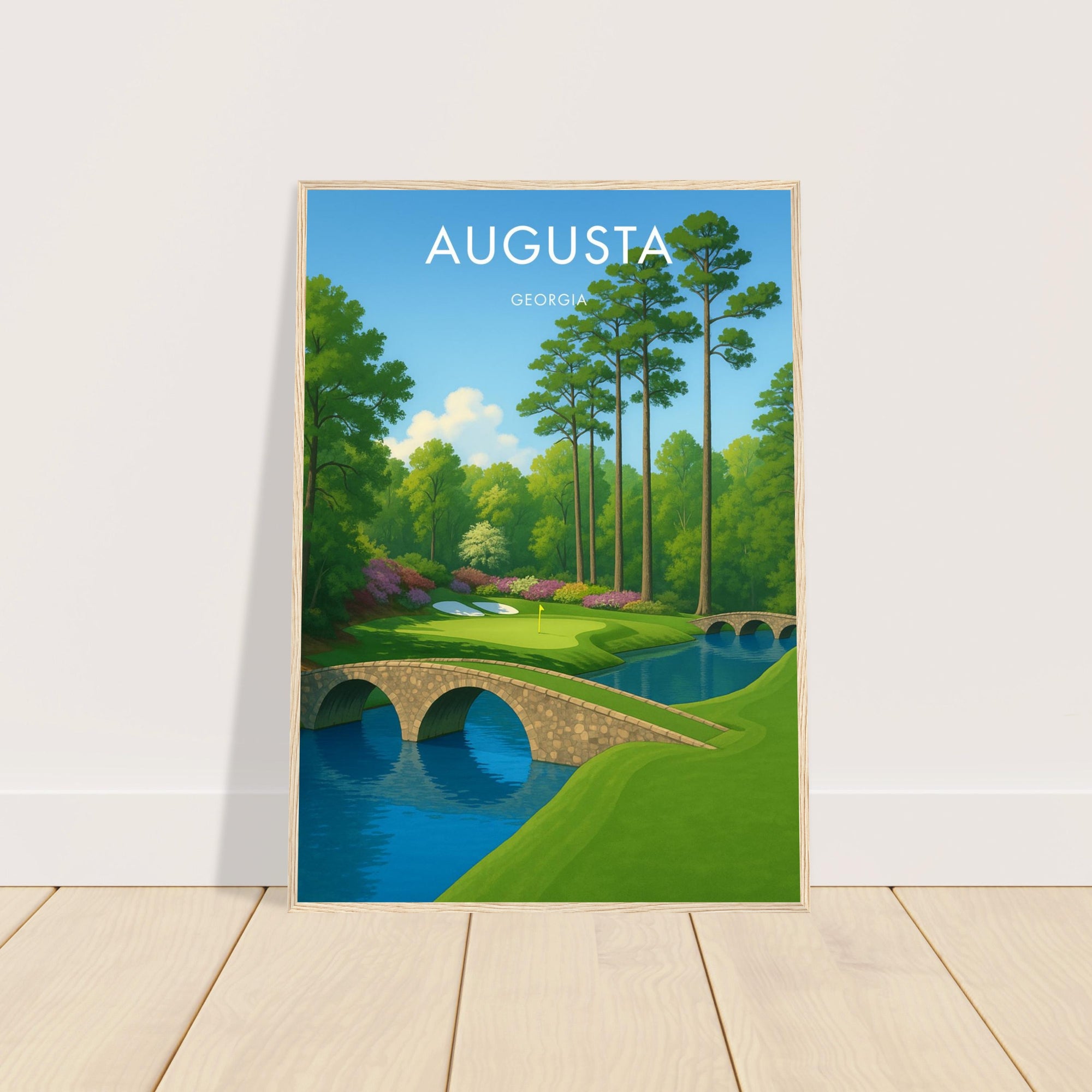 Augusta Golf Course Wooden Frame Poster