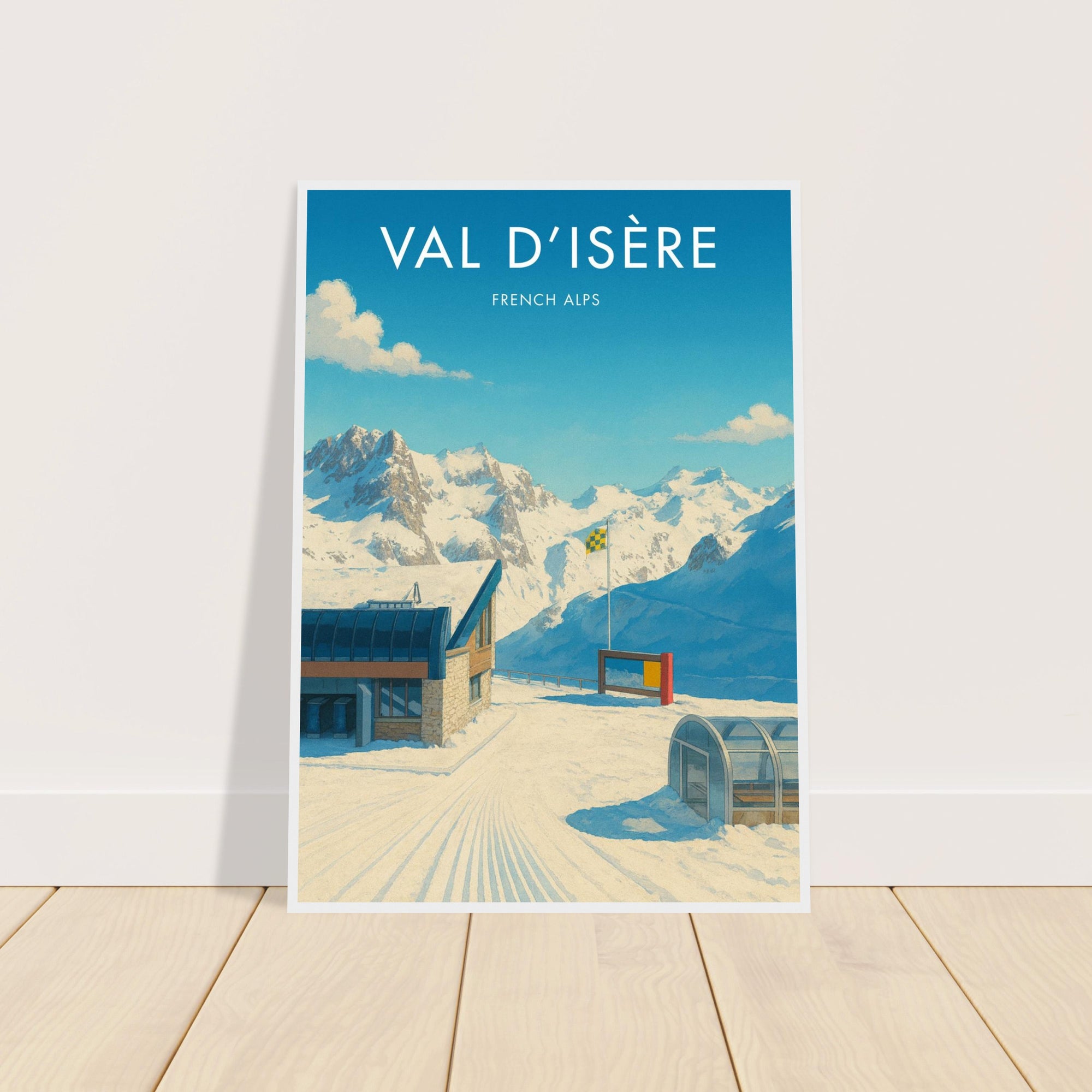 Val d'Isère Wooden Frame Vintage Poster