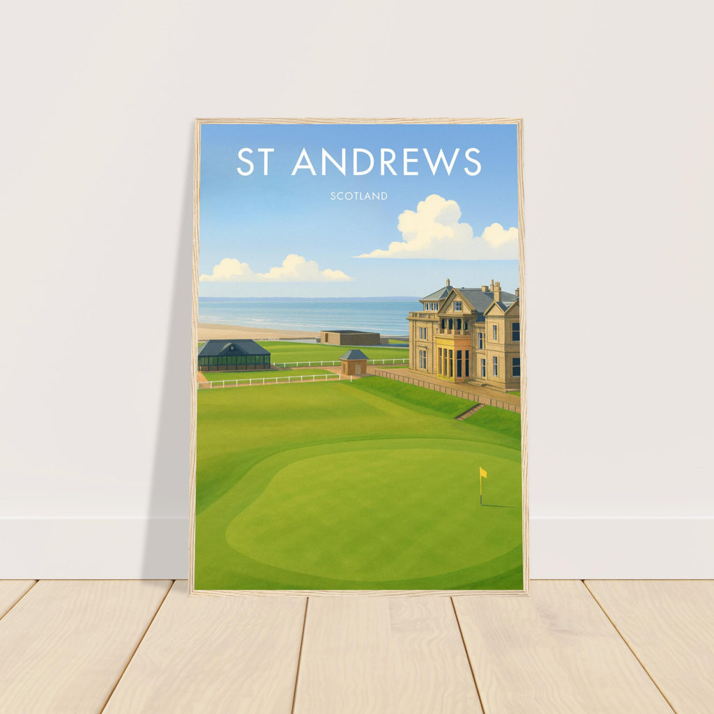 St Andrews Golf Course Wooden Frame Poster