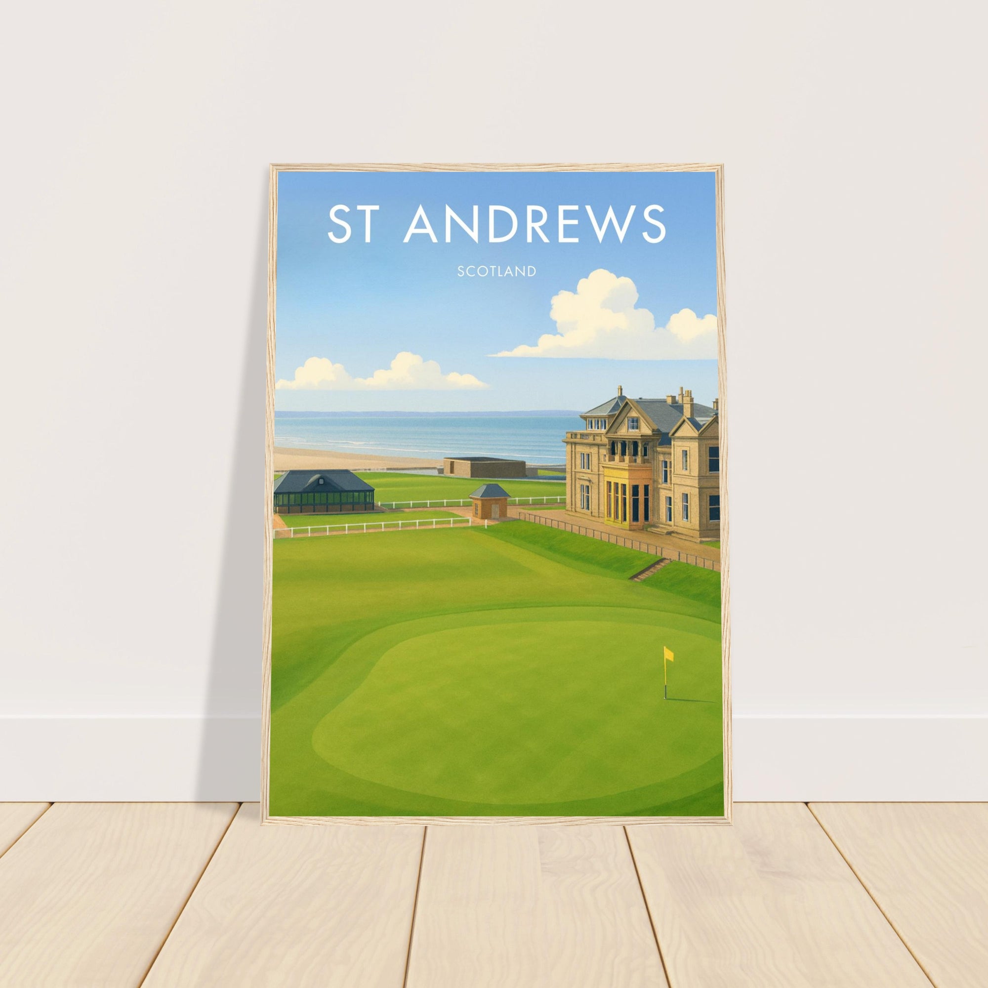 St Andrews Golf Course Wooden Frame Poster
