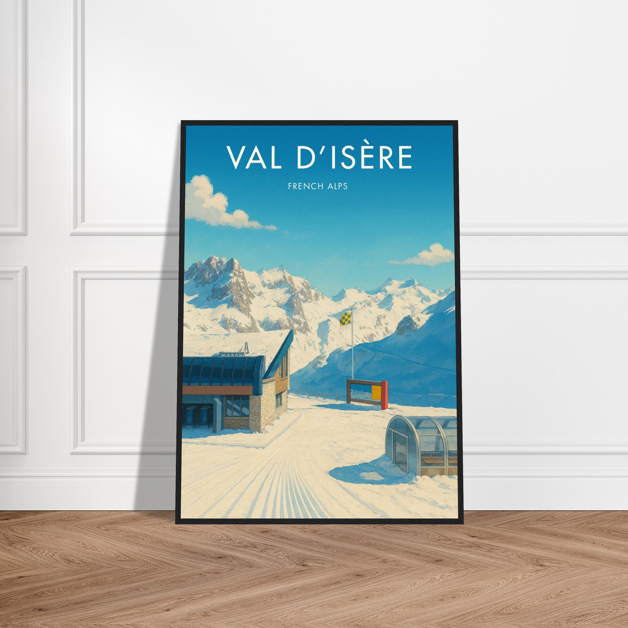Val d'Isère Wooden Frame Vintage Poster