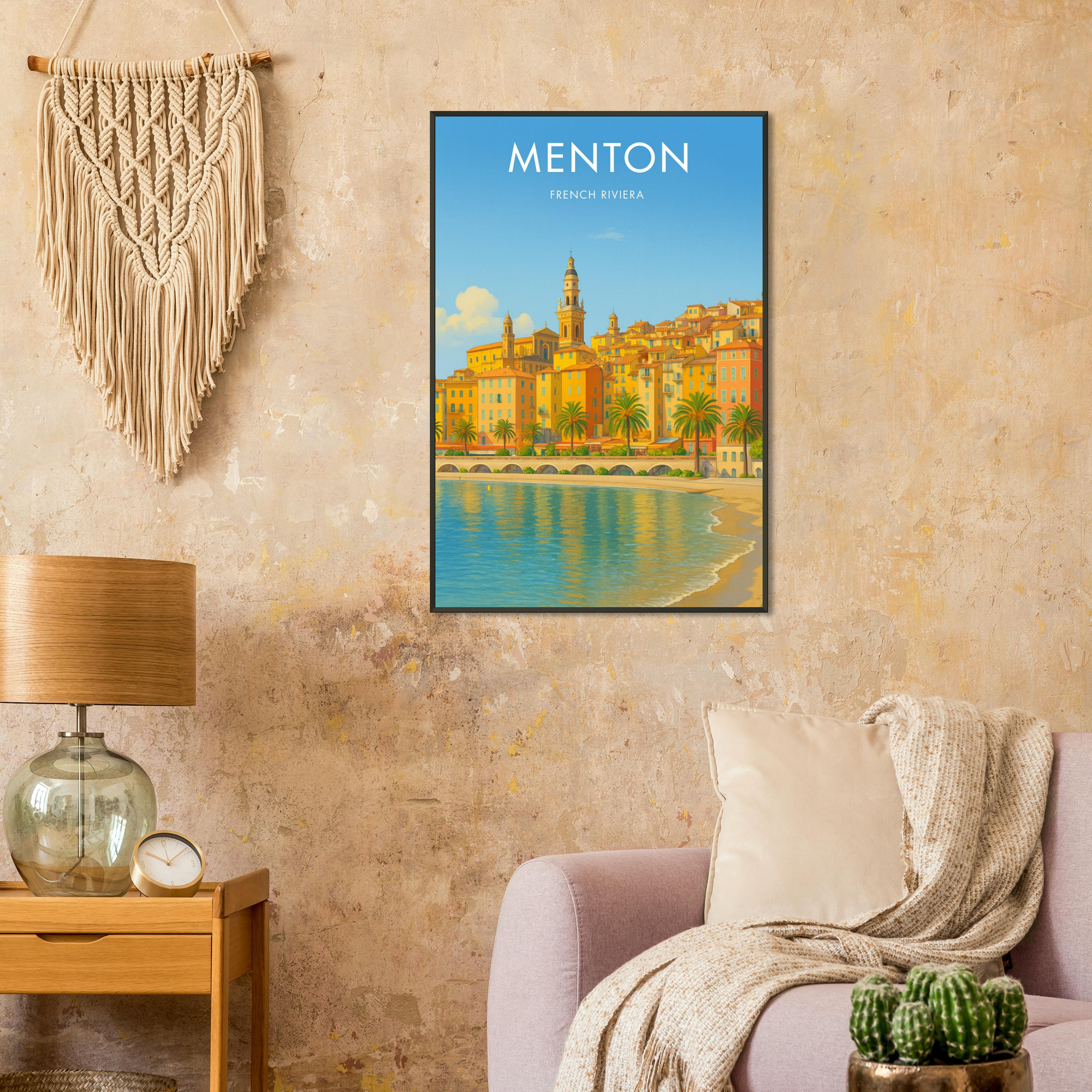 Menton Metal Frame Vintage Poster