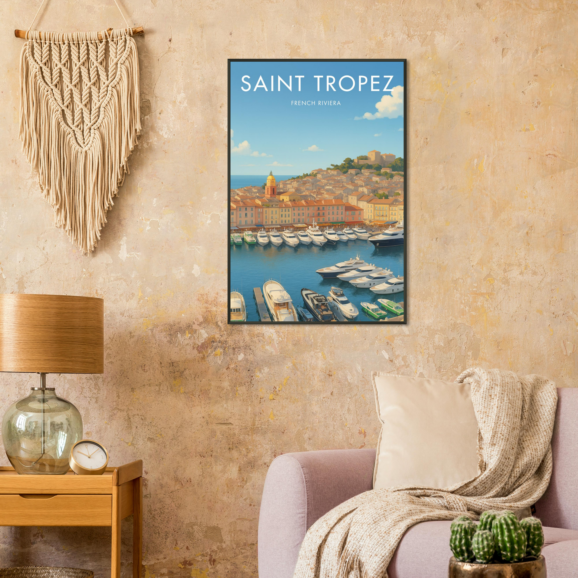 Saint Tropez Metal Frame Vintage Poster