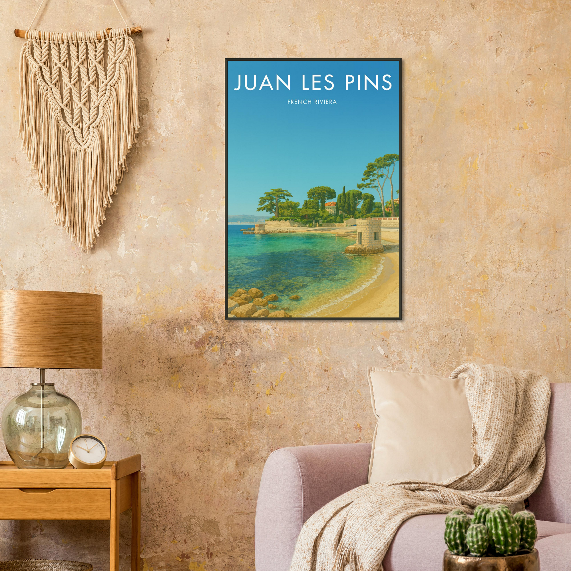 Juan Les Pins Metal Frame Vintage Poster