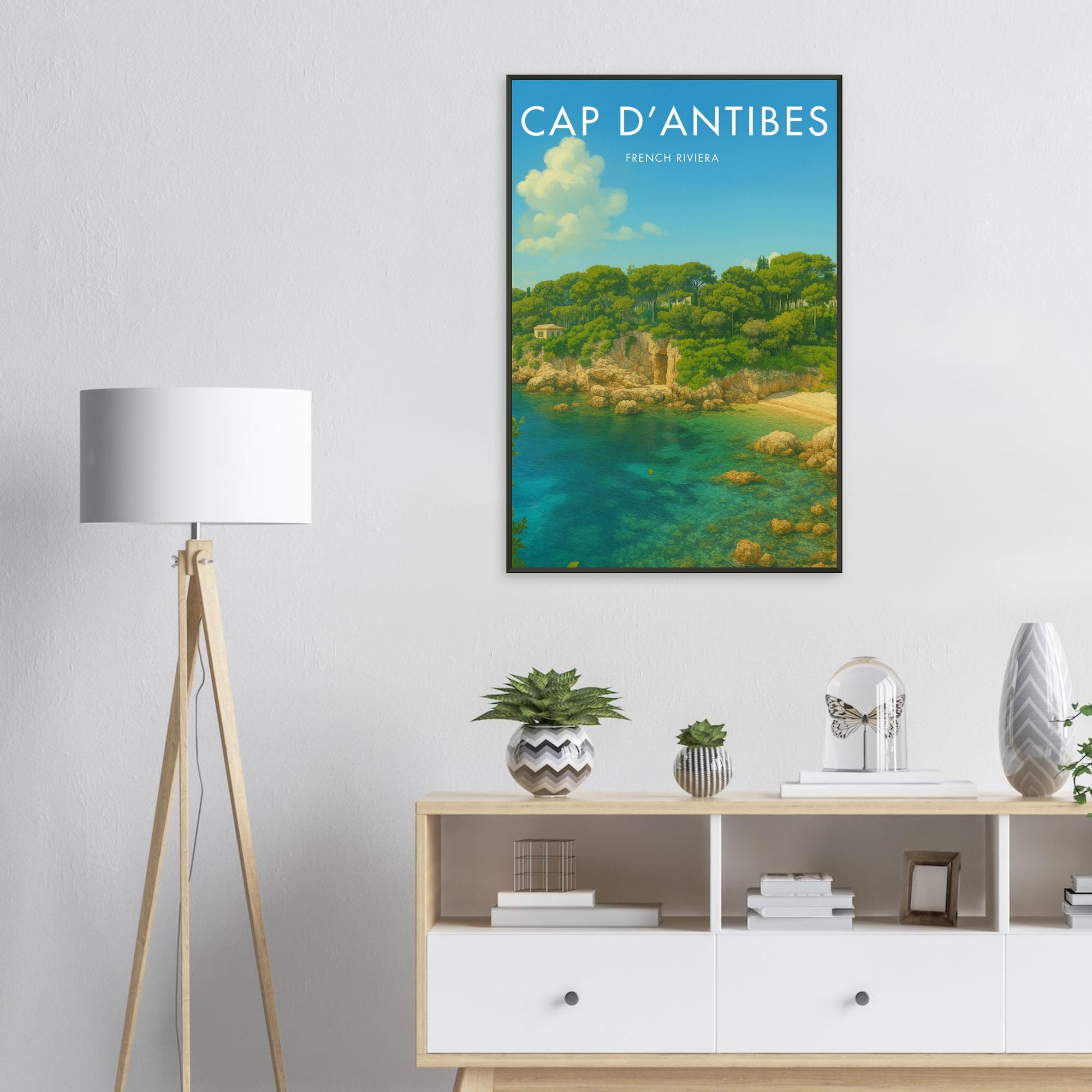 Cap D'Antibes Metal Frame Vintage Poster
