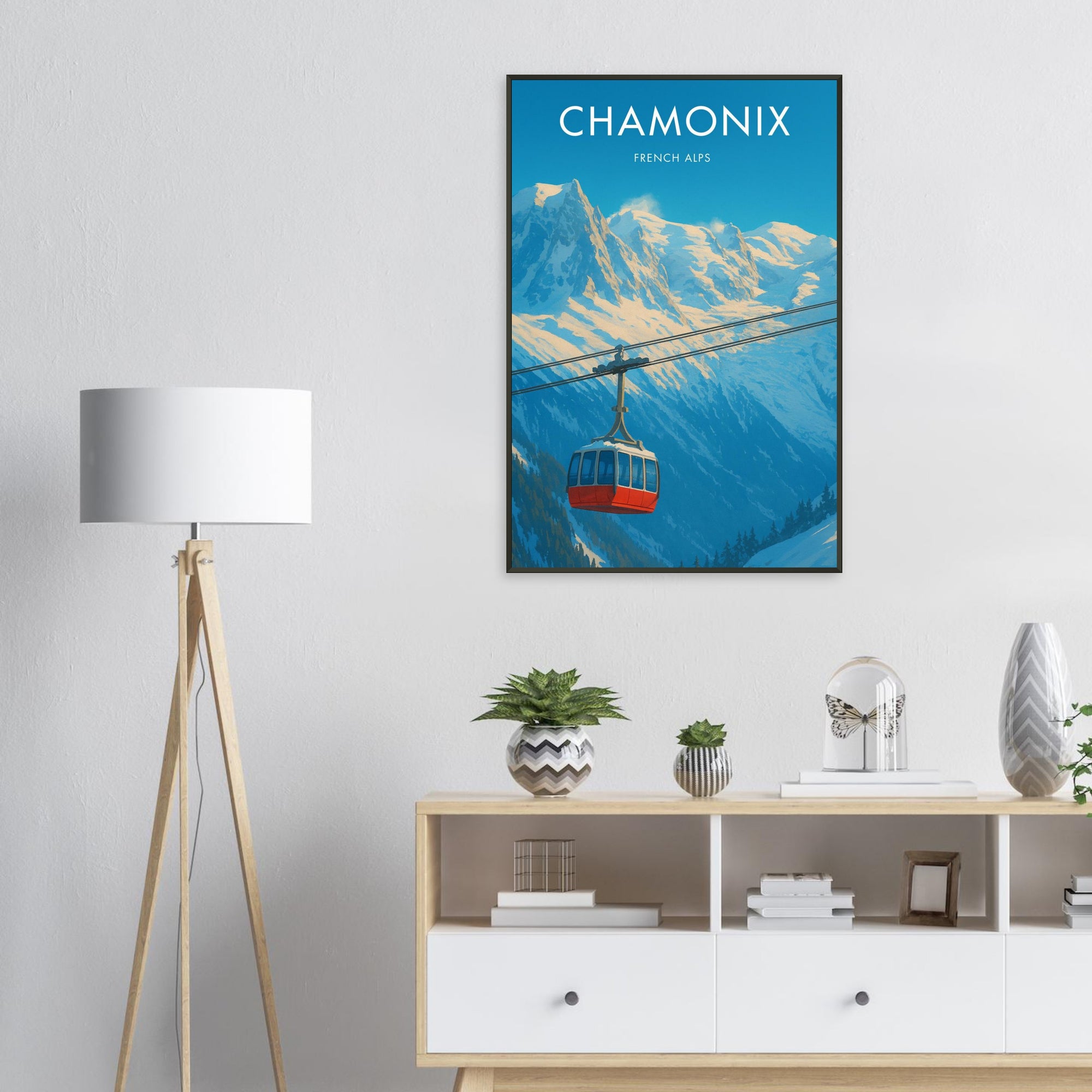 Chamonix Metal Frame Vintage Poster