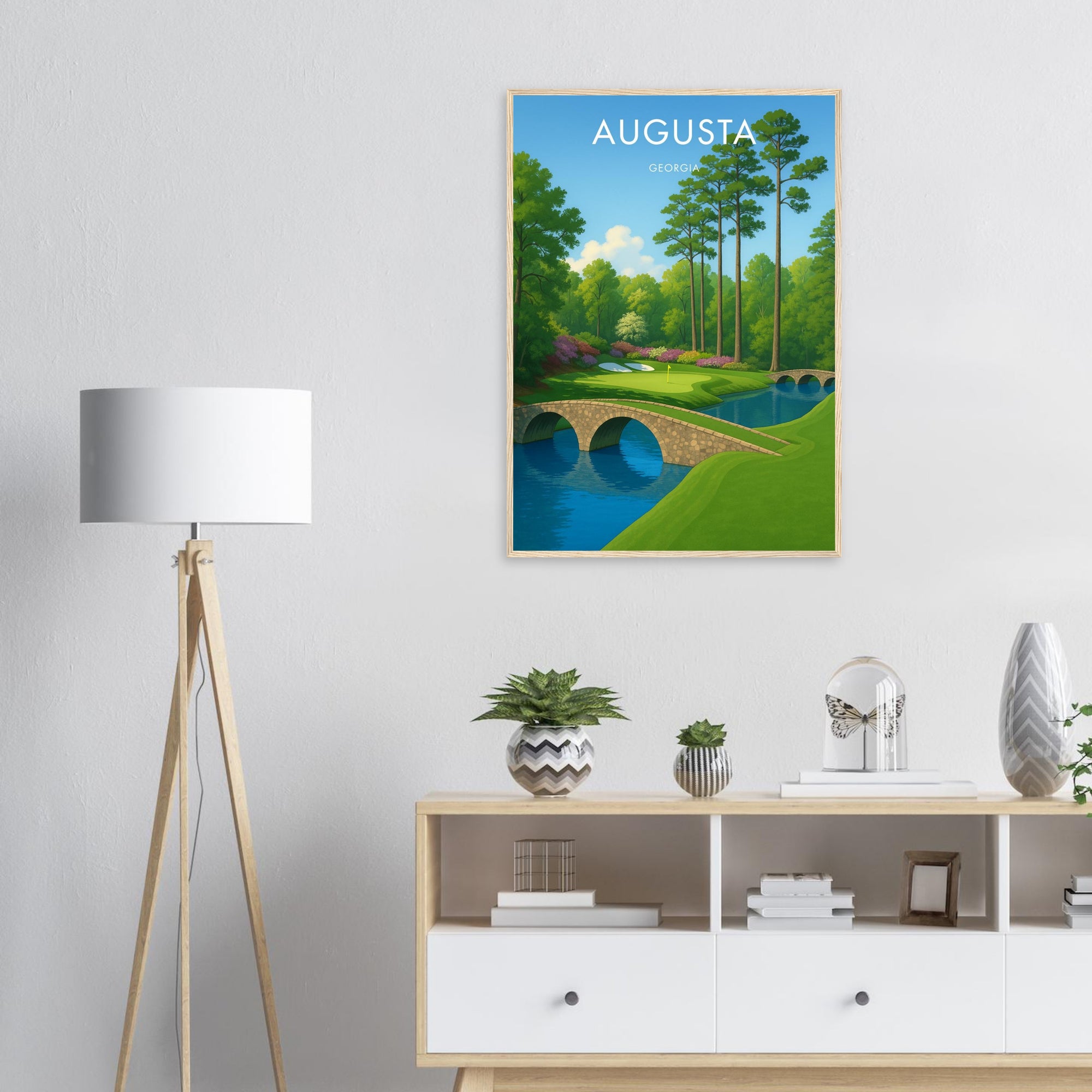Augusta Golf Course Wooden Frame Poster