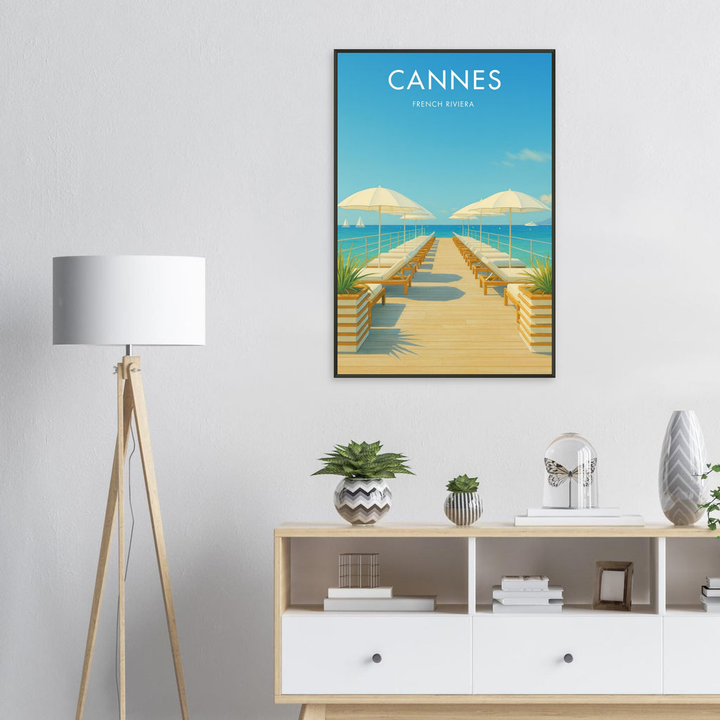 Cannes Metal Frame Vintage Poster