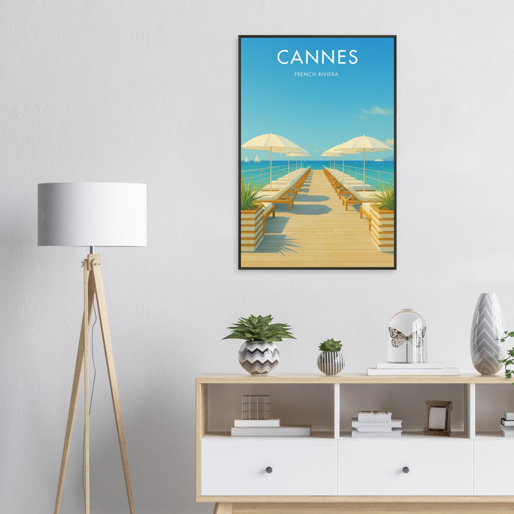 Cannes Metal Frame Vintage Poster