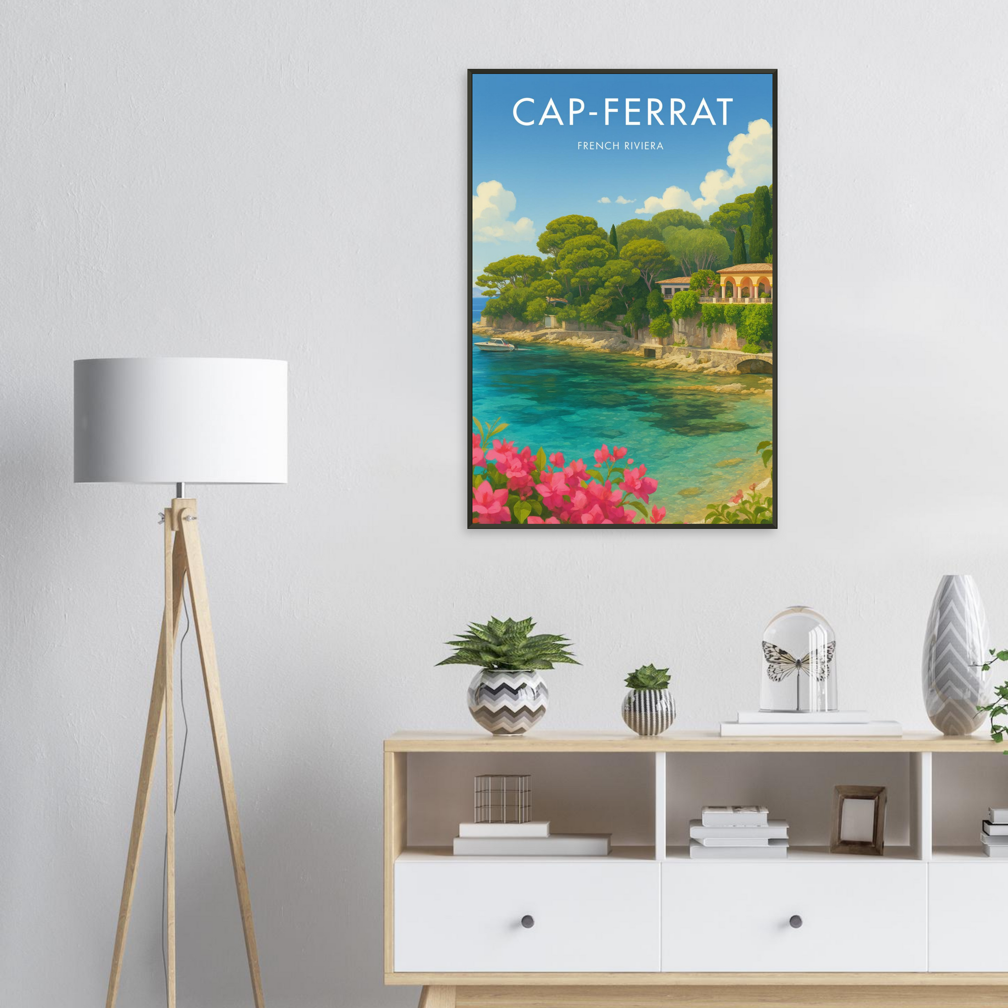 Cap Ferrat Metal Frame Vintage Poster